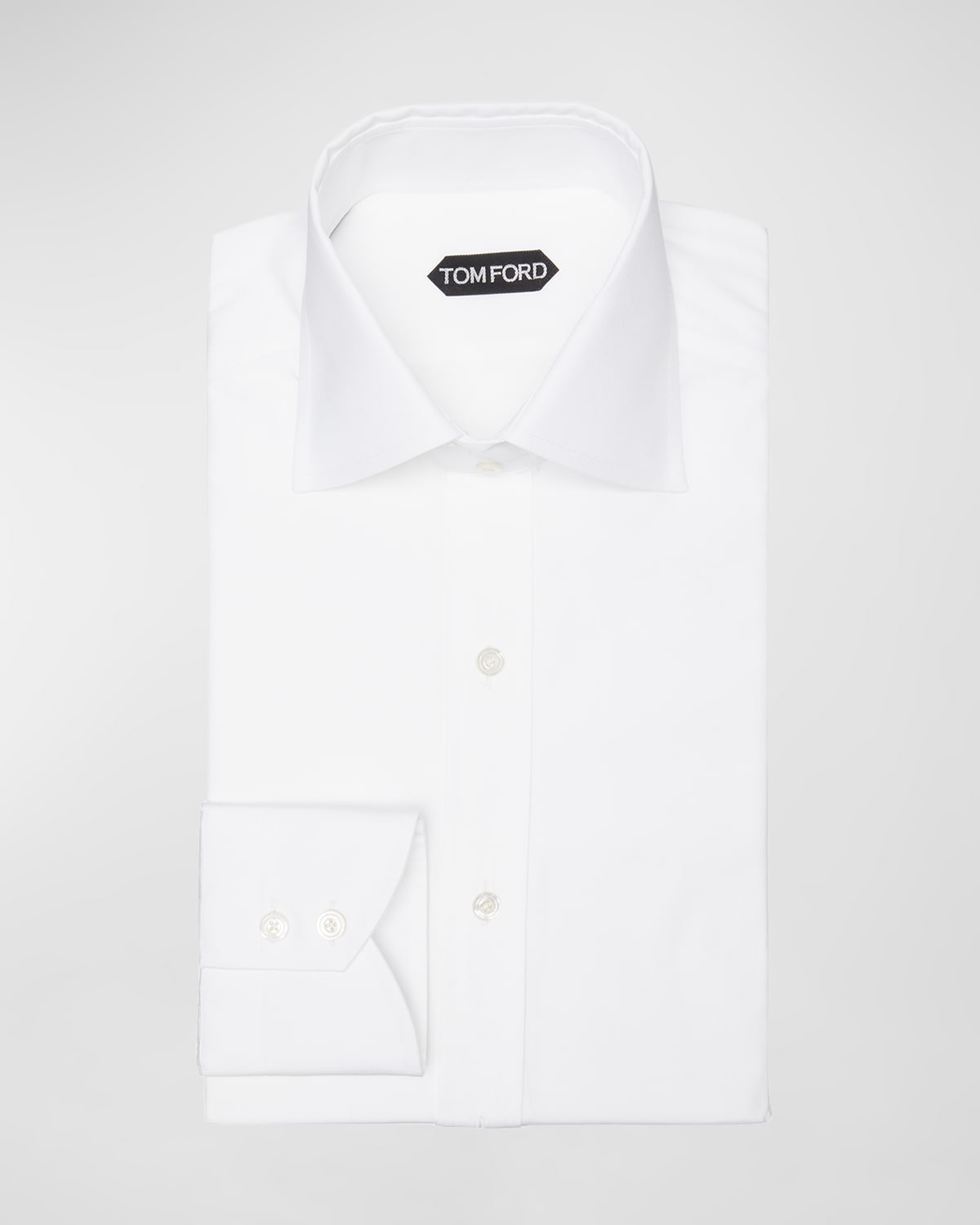 Tom Ford Slim Fit Solid Cotton Poplin Button-up Shirt In Wht Sld