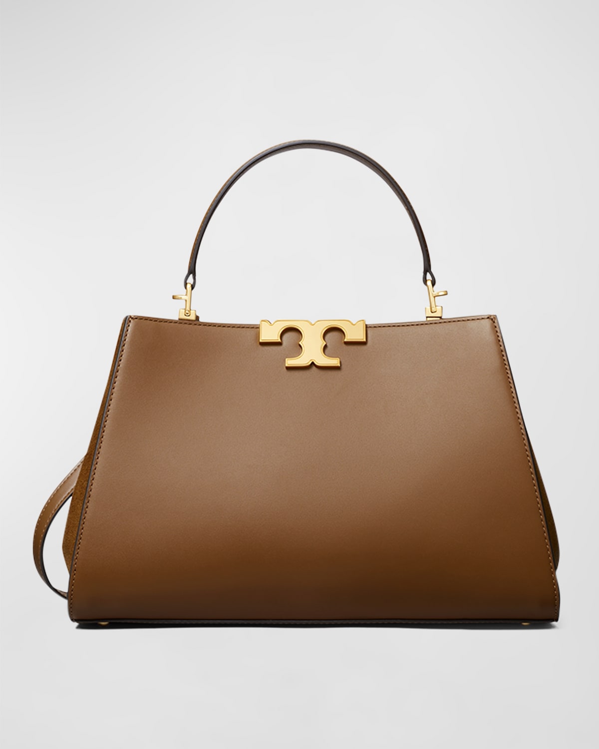 Tory Burch Eleanor Calf Leather Satchel Bag In Moose