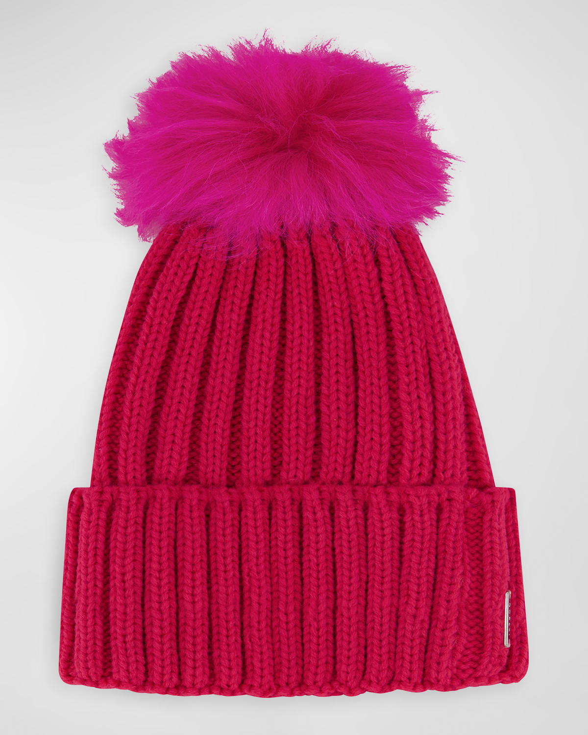 Toscana Lamb Fur Pom Knit Beanie