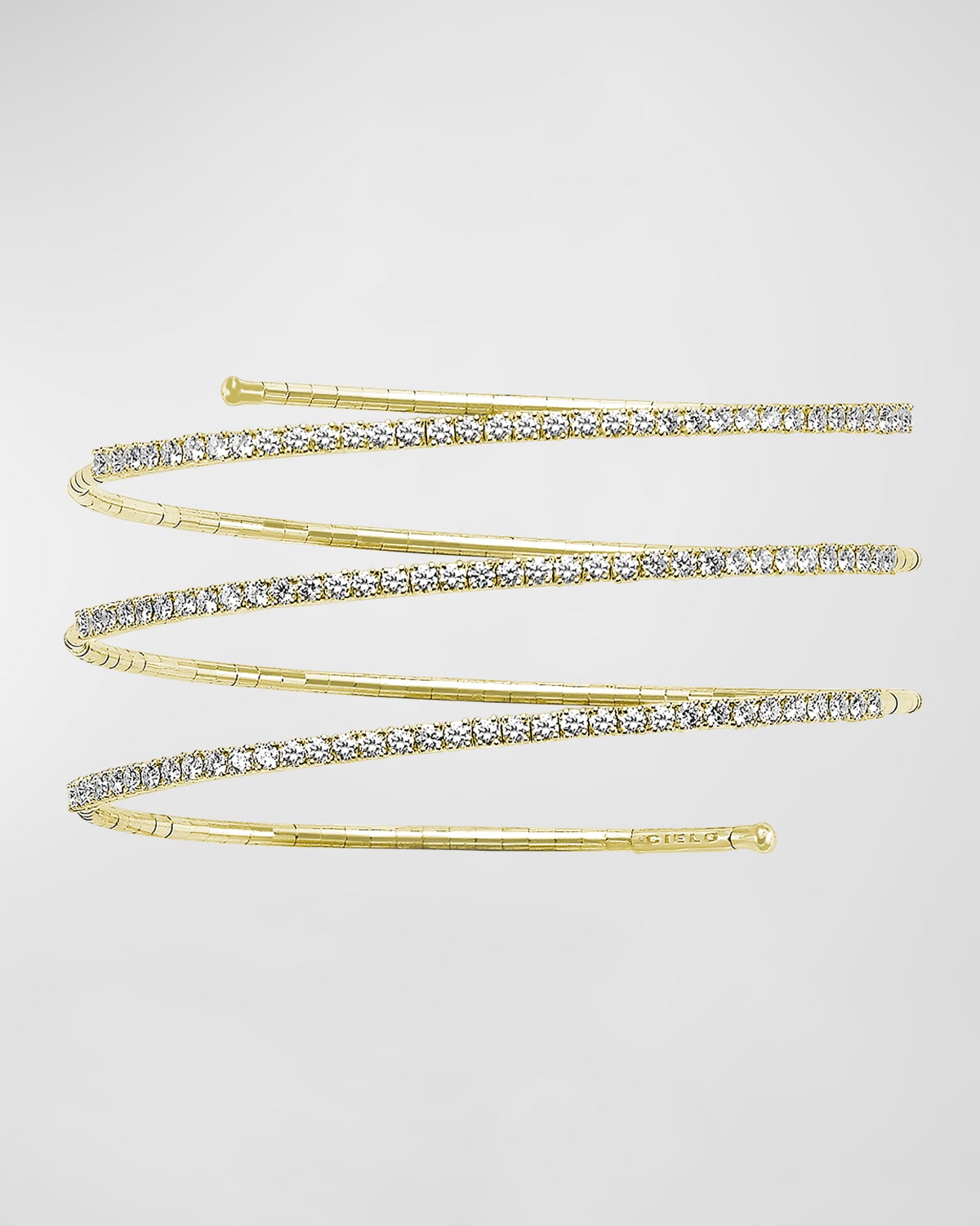 Mattia Cielo 18k Yellow Gold Spiral Diamond Bracelet