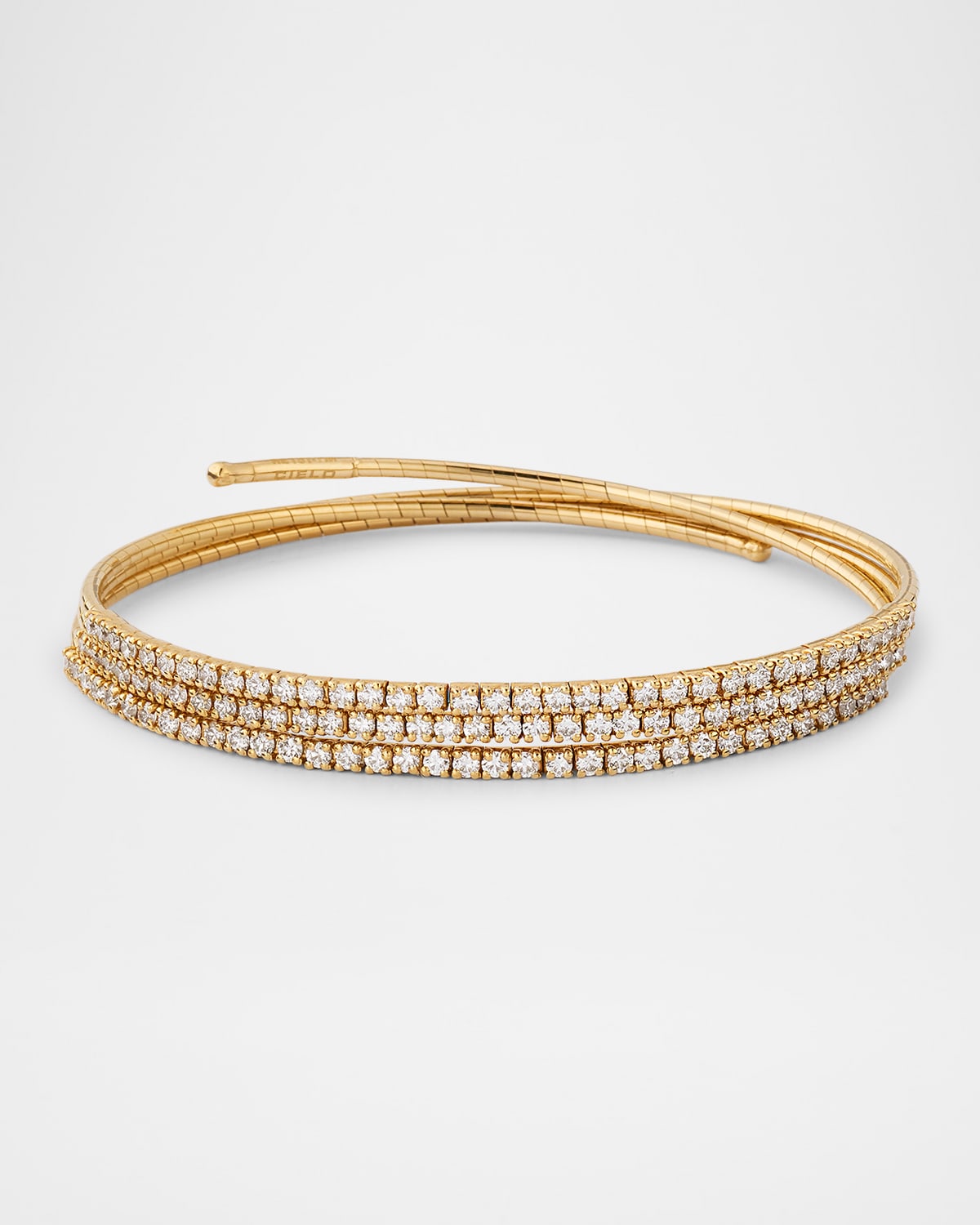 Mattia Cielo 18k Yellow Gold Spiral Diamond Bracelet