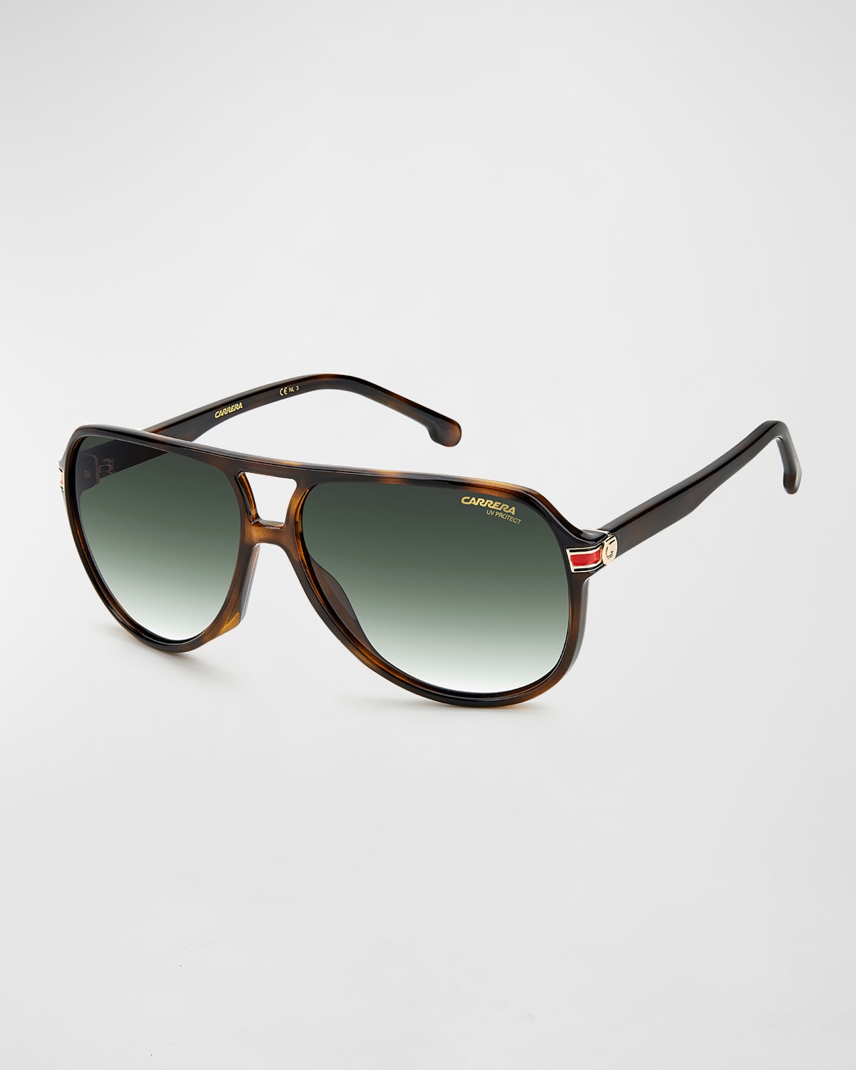 Shop Carrera Men's Double-bridge Aviator Sunglasses In Havana