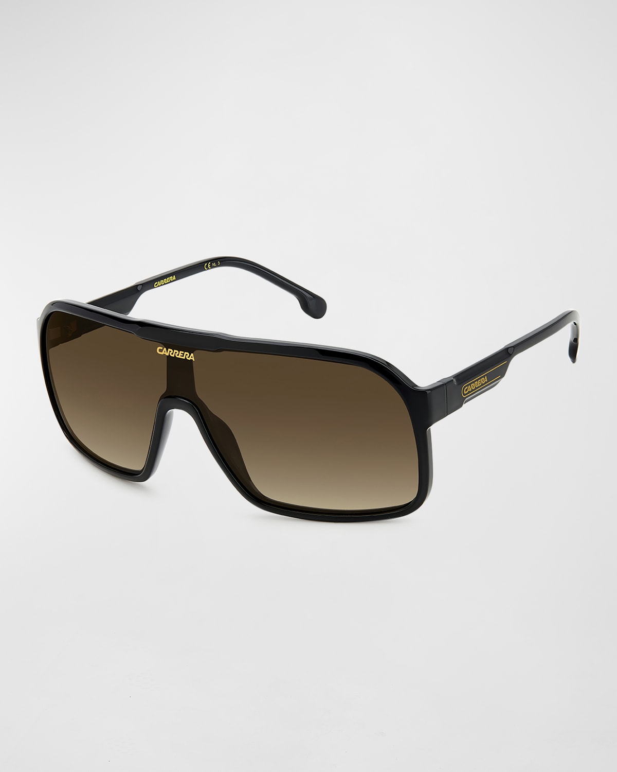 Men's Logo Gradient Lens Shield Sunglasses