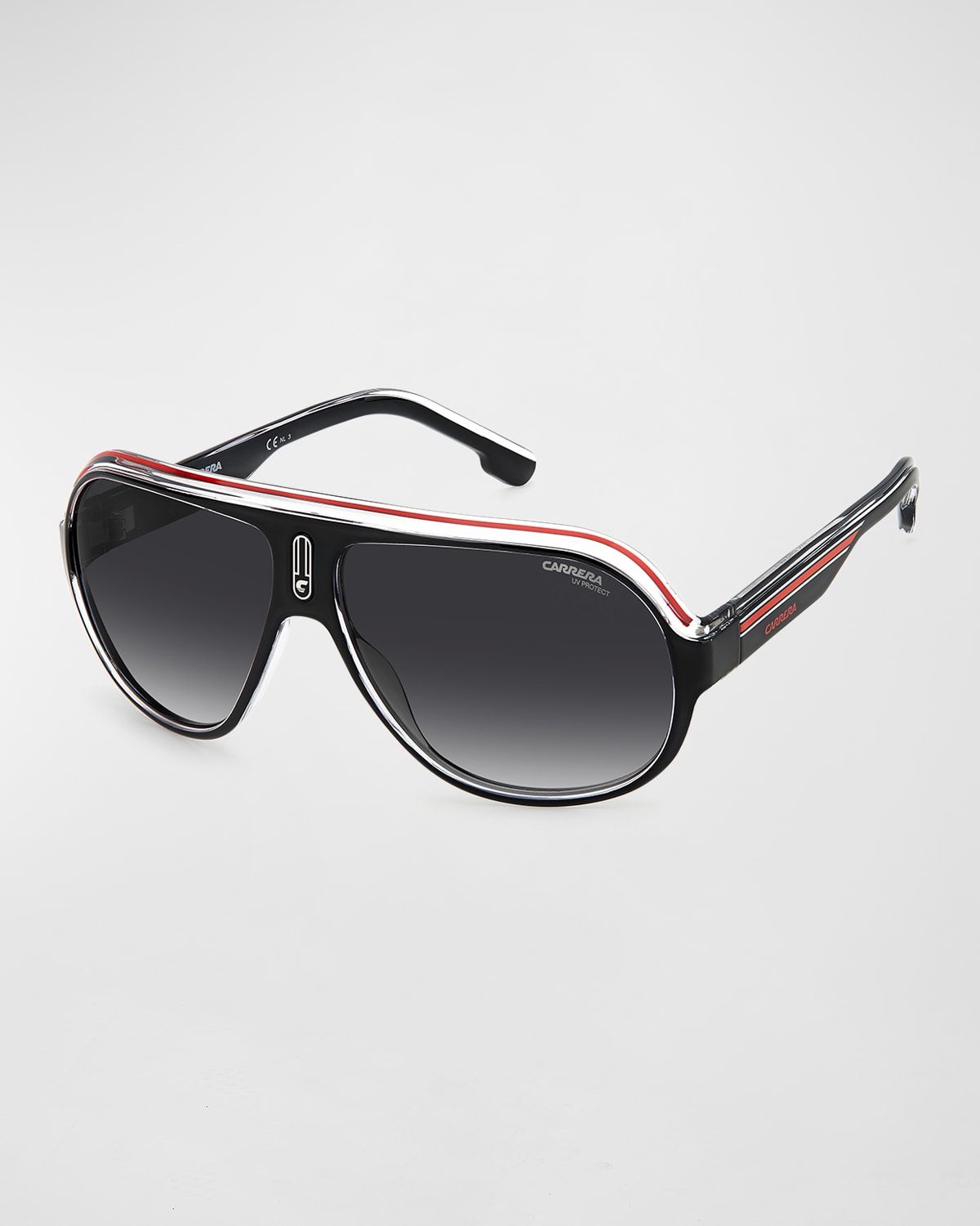 Shop Carrera Men's Speedway/n C-logo Aviator Sunglasses In Black White Red