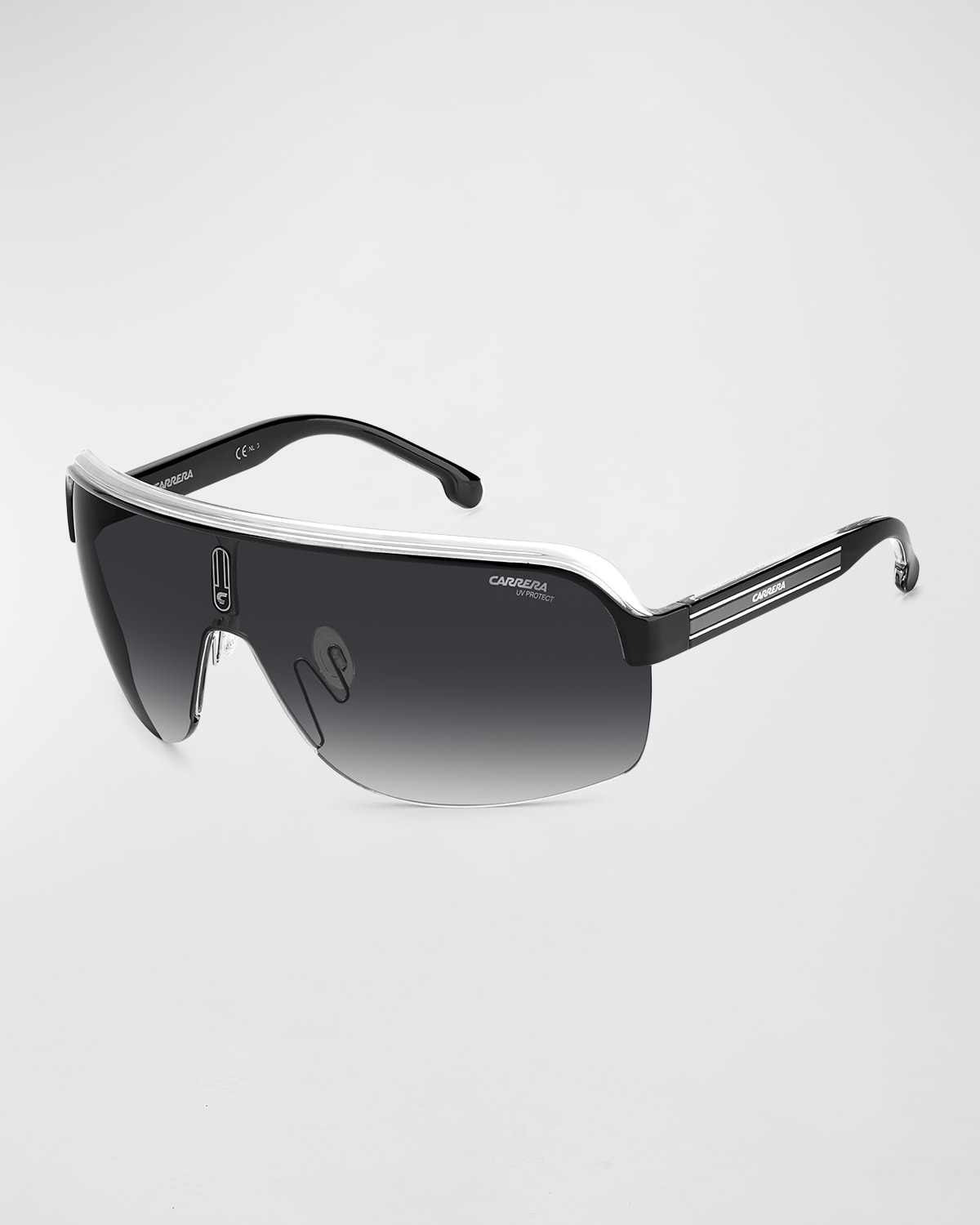 Shop Carrera Men's Topcar 1/n Gradient Shield Sunglasses In Black White