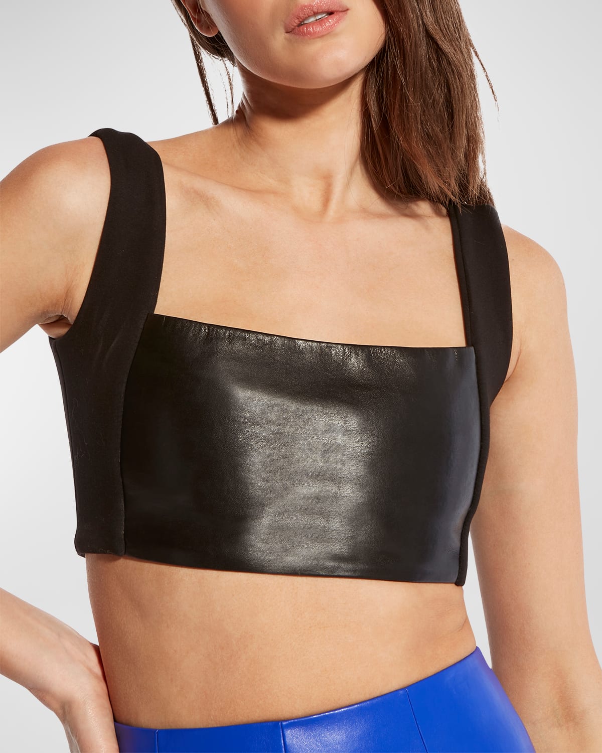 Shop As By Df Hailey Recycled Leather Bralette In Black