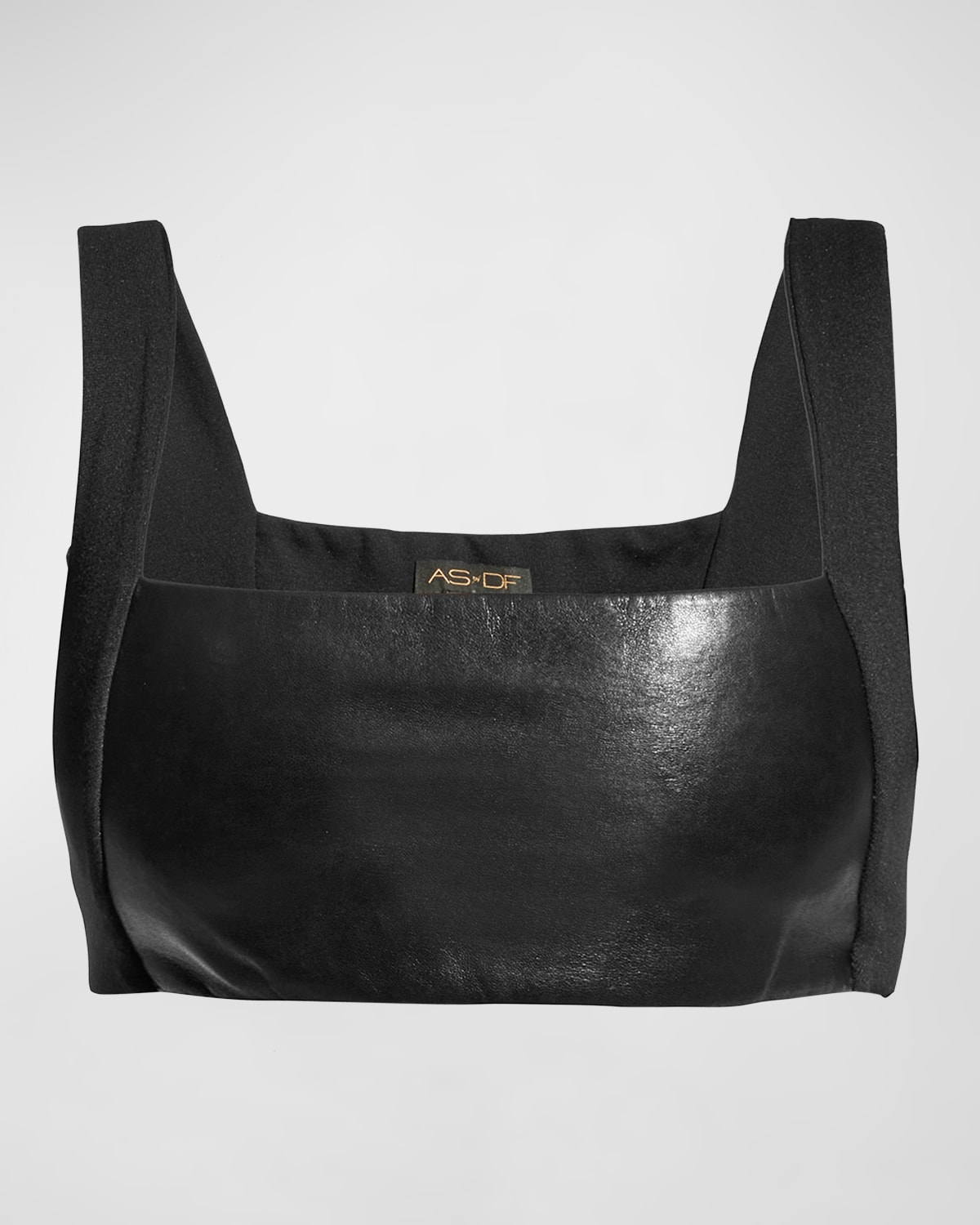 Shop As By Df Hailey Recycled Leather Bralette In Black