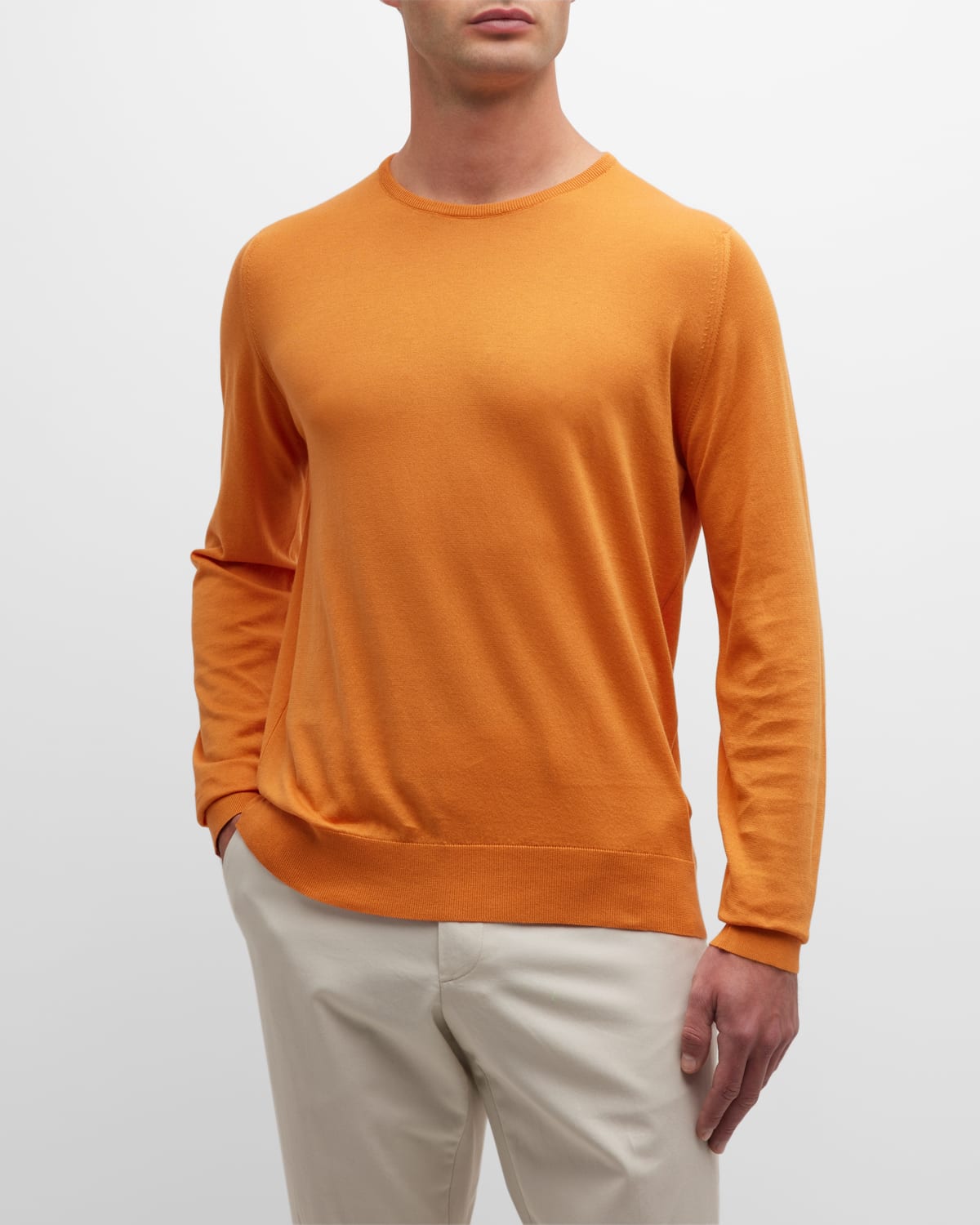 John Smedley Men's Hatfield Sea Island Cotton Sweater In Granite