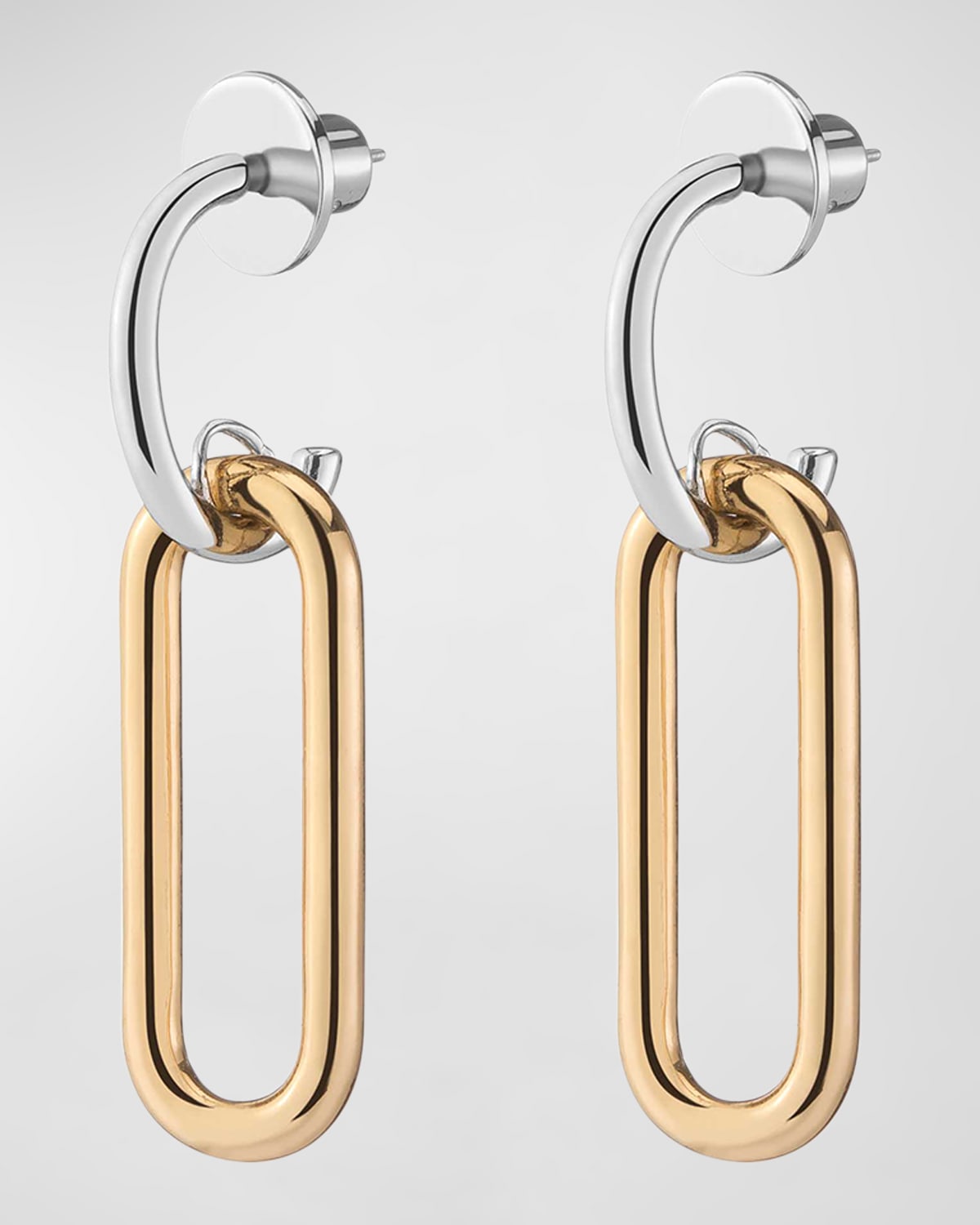 Demarson Rachel Mini Hoop Drop Earrings, Two-tone In Gold Silver