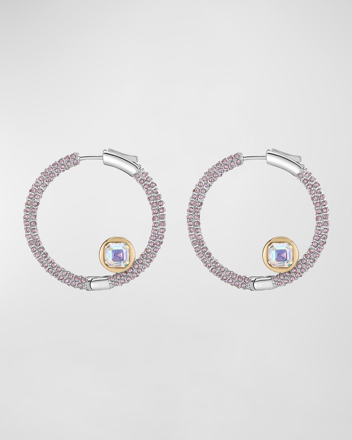 DEMARSON Pave Orbit Hoop Earrings, Violet