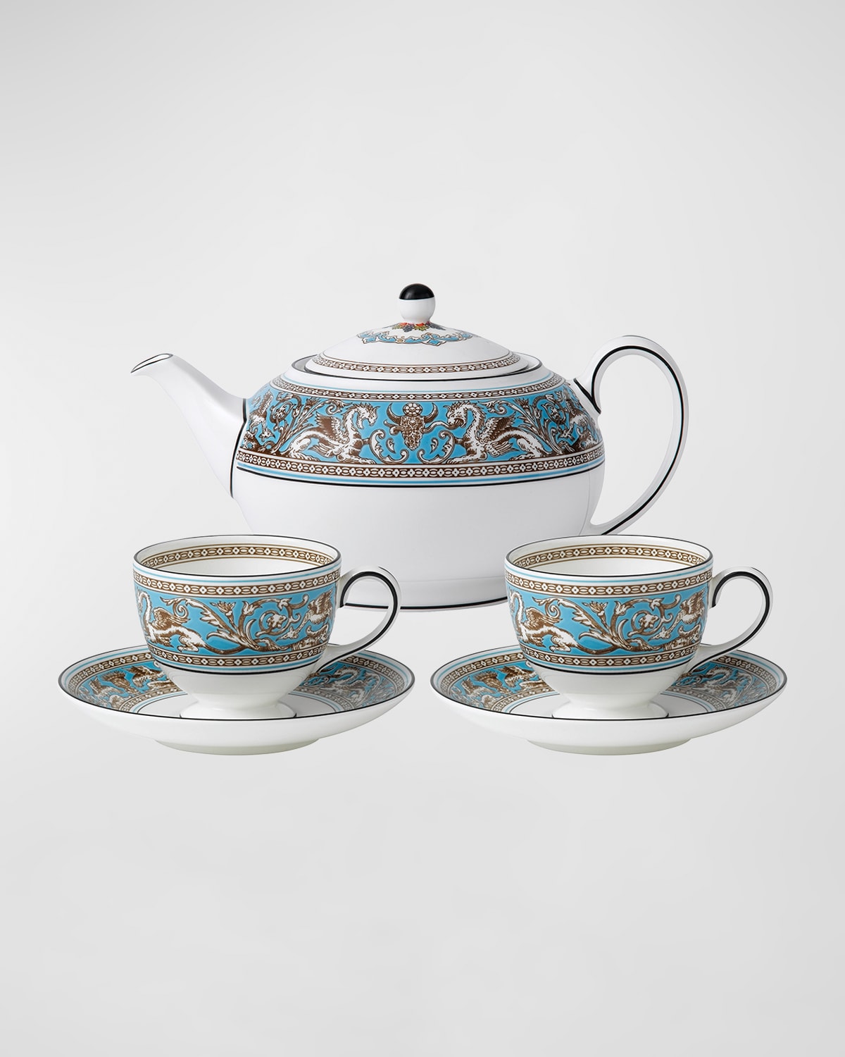 Florentine Turquoise Five-Piece Tea Set