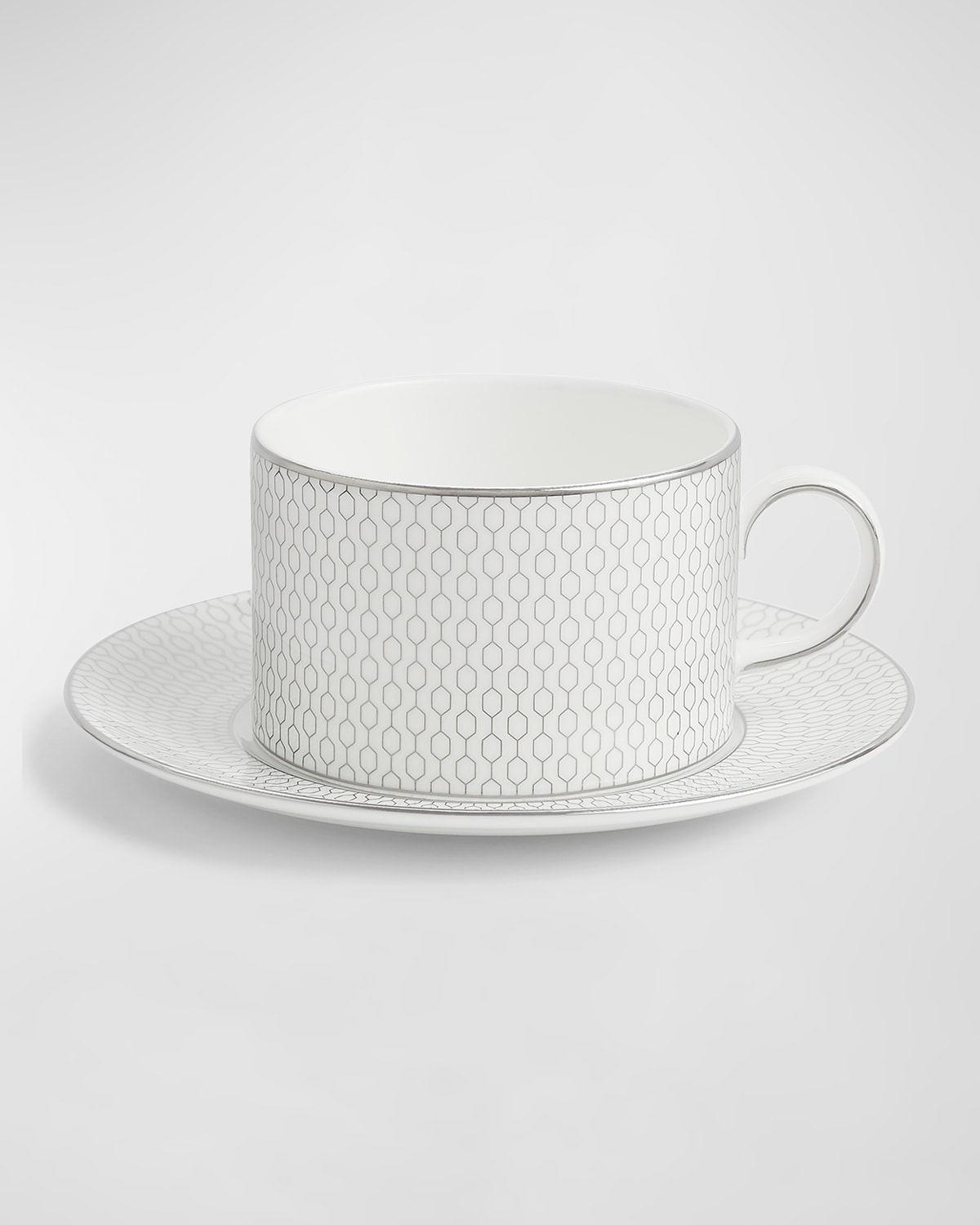 Wedgwood Gio Platinum Teacup & Saucer Set
