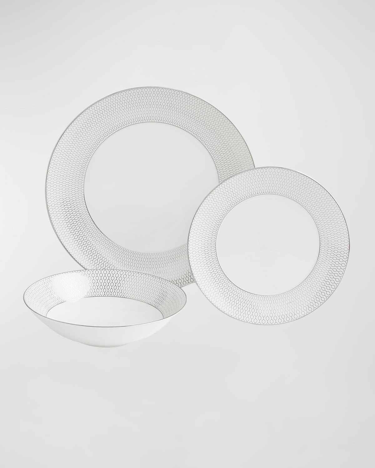 Wedgwood Gio Platinum 12 Piece Dinnerware Set, Service For 4