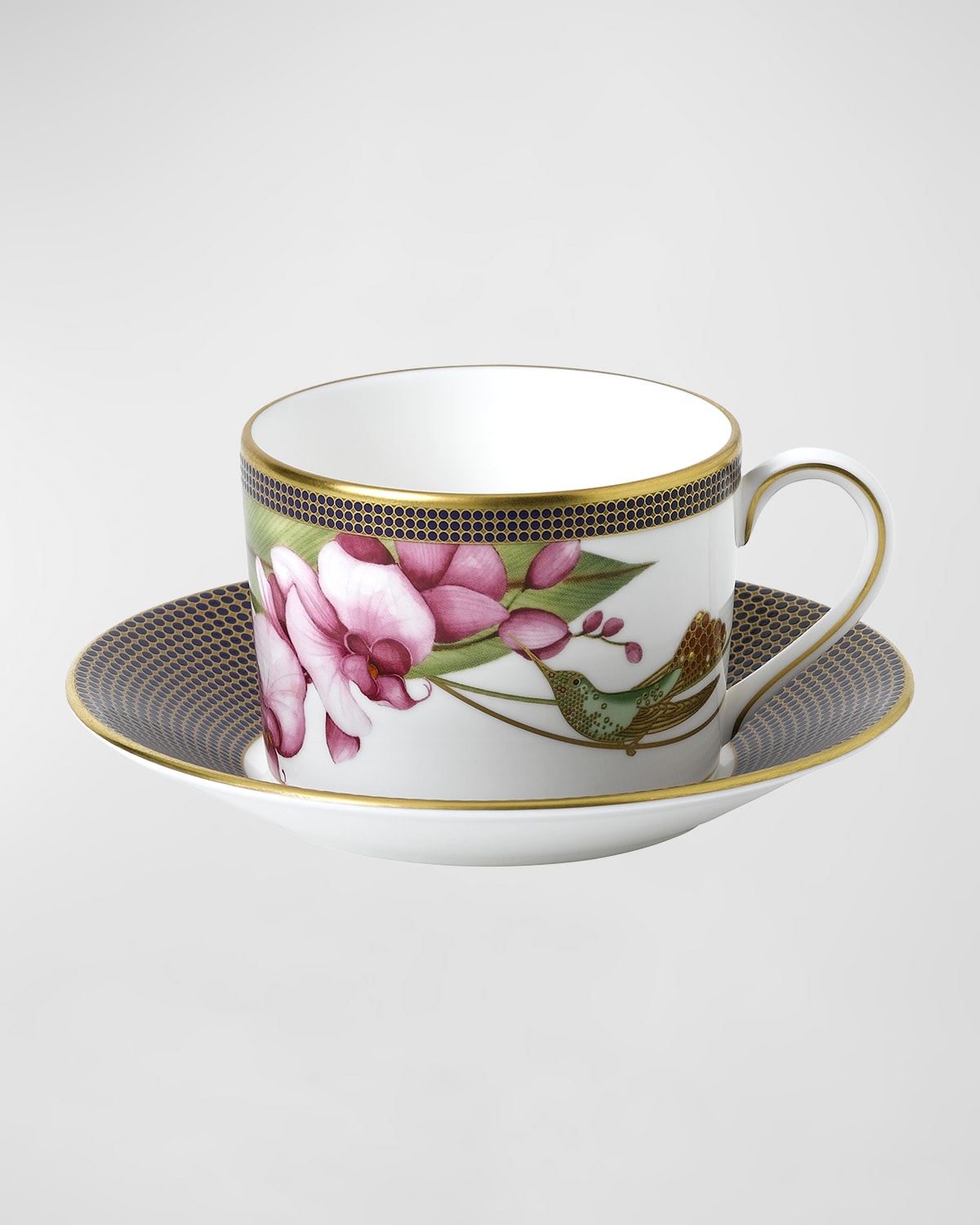 Hummingbird Teacup & Saucer Set