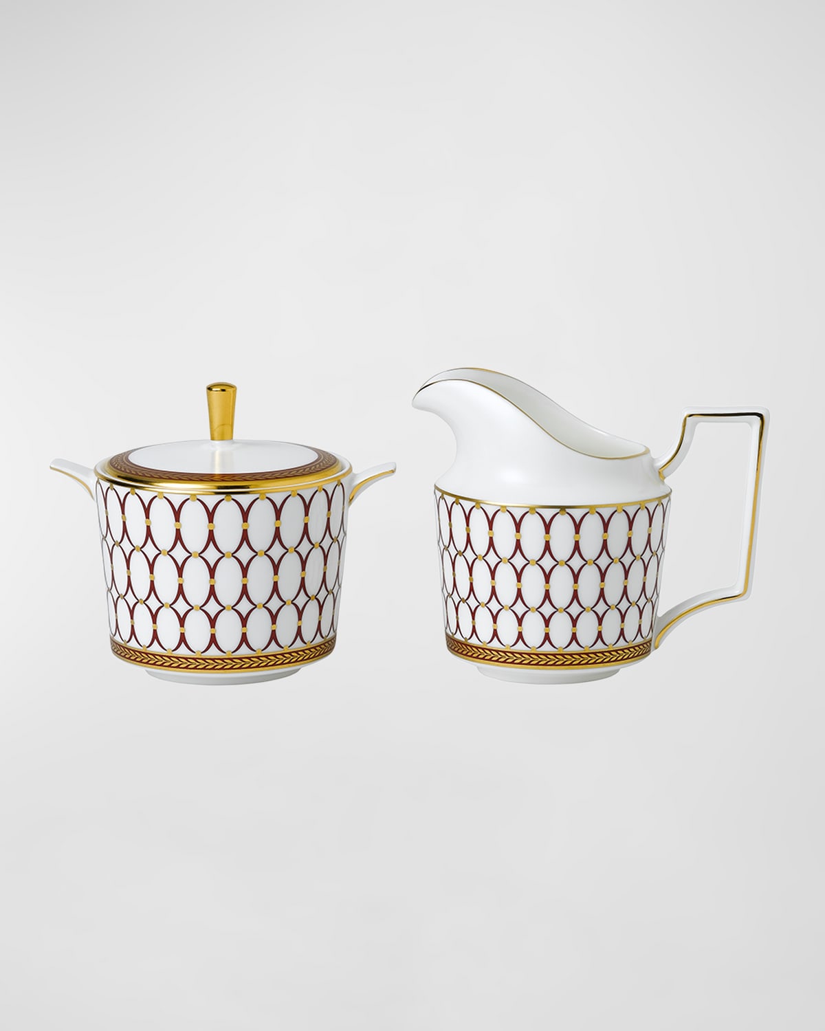 Wedgwood Renaissance Red Sugar And Cream Jug Set Of Two