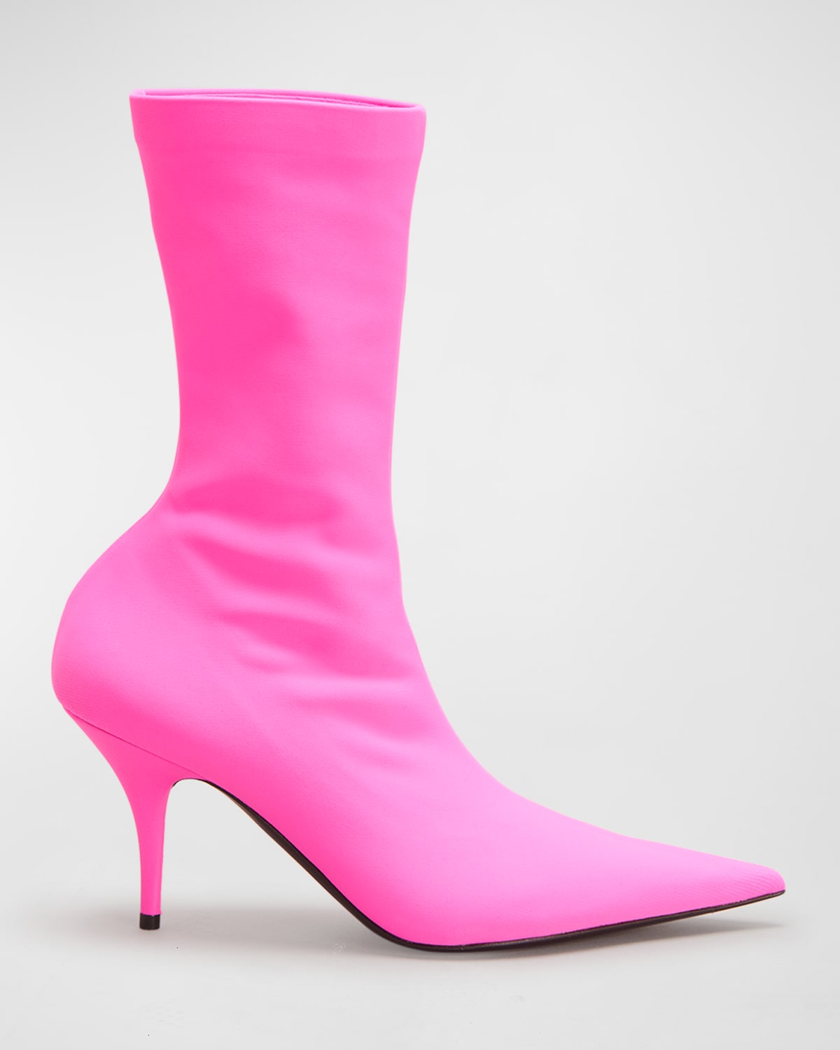 Balenciaga Knife Stretch Stiletto Booties In Fluo Pink