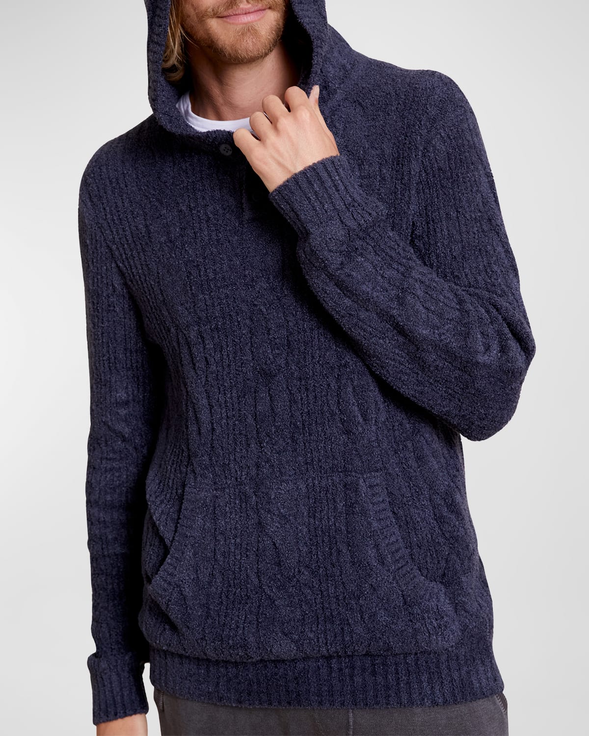 Hooded henley sweater deals