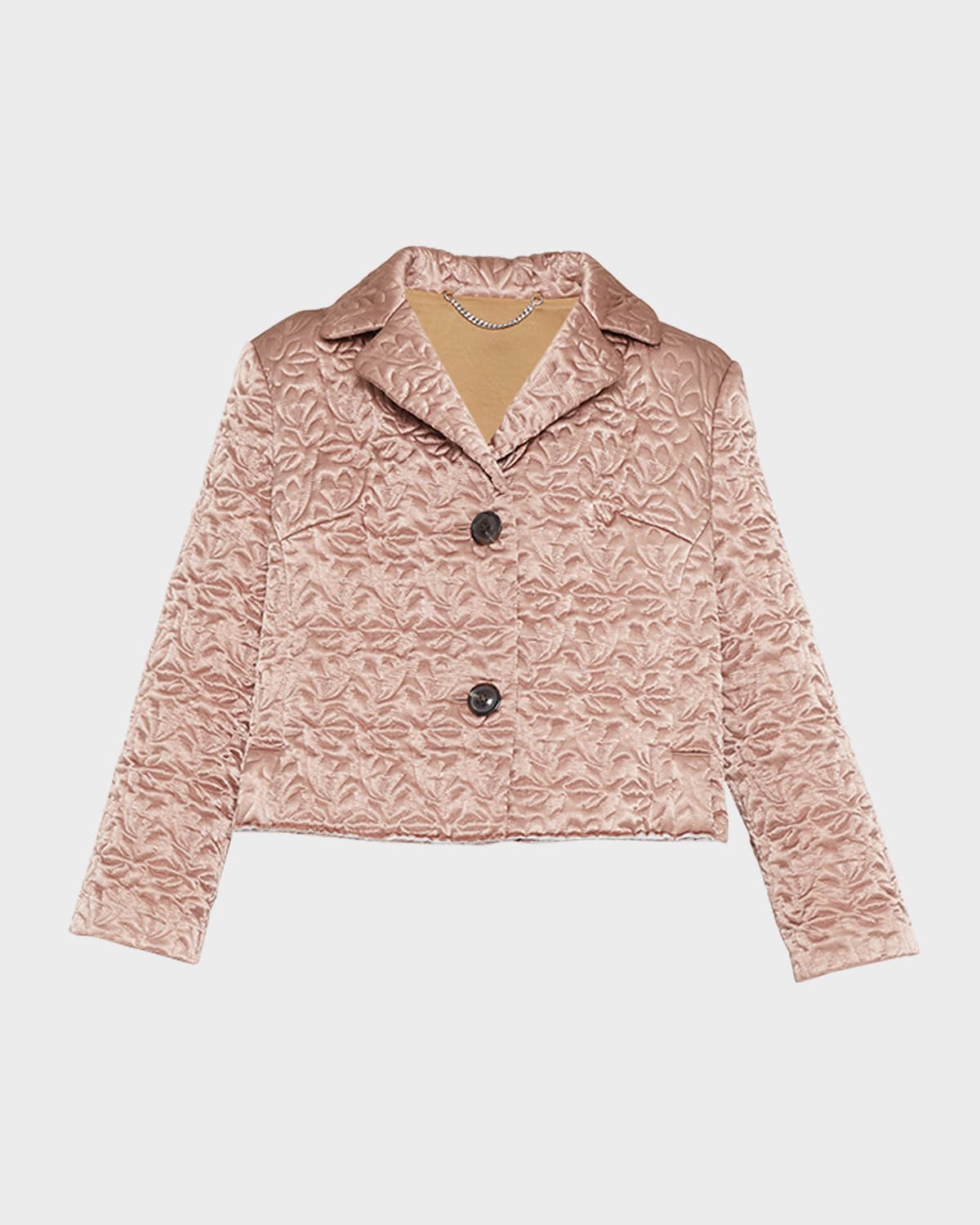 Maison Margiela Single-breasted Quilted Satin Jacket In Rose