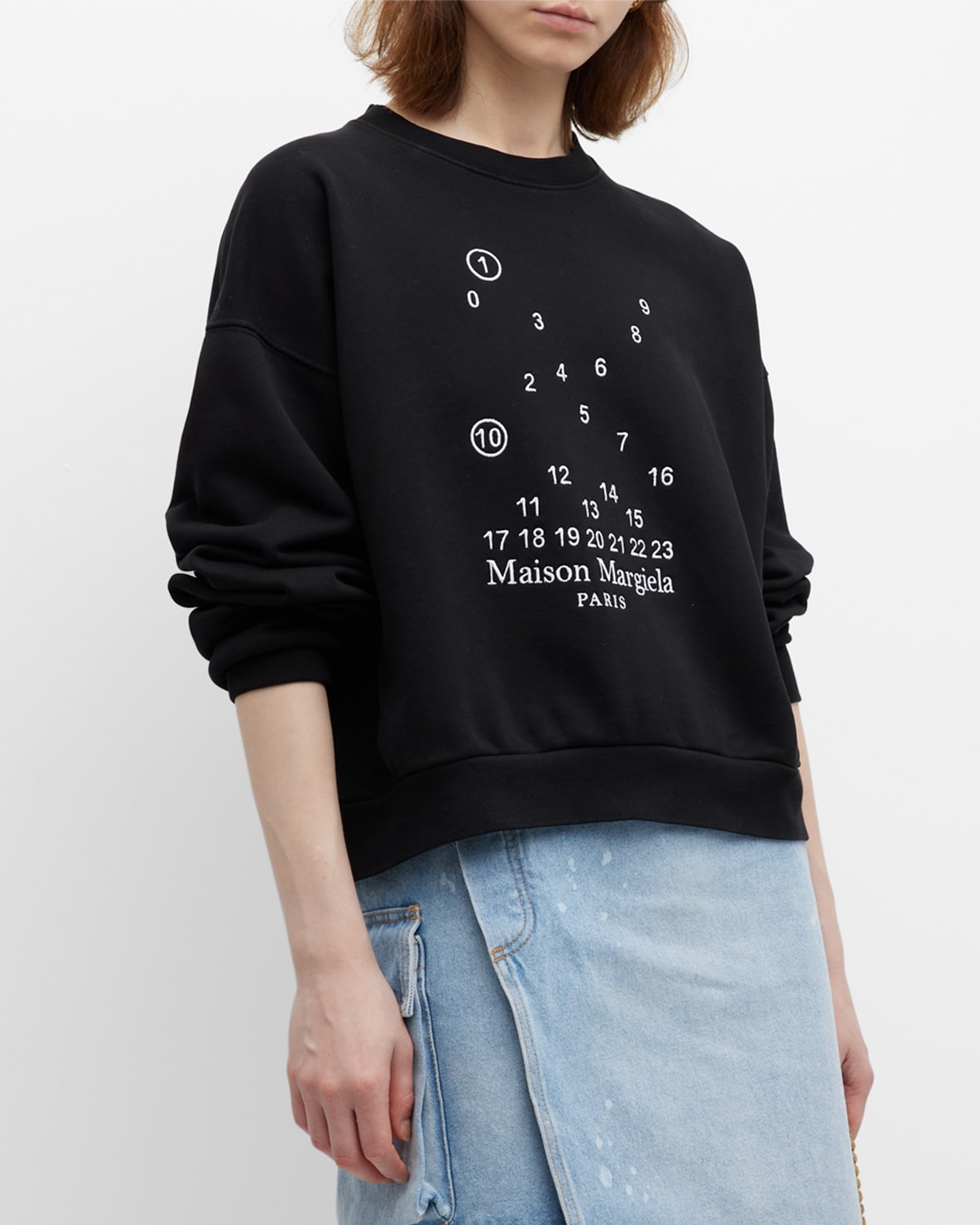 Maison Margiela Bubble Logo Cotton Jersey Sweatshirt In Black