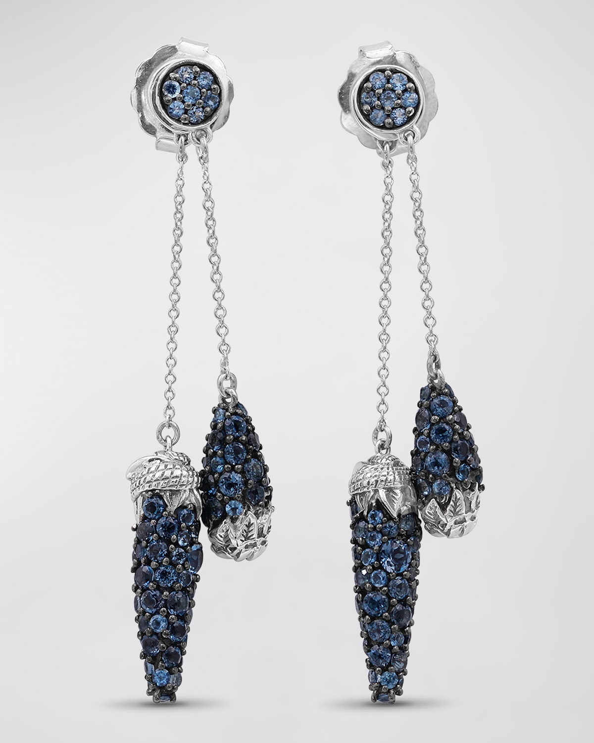 London Blue Topaz Drop Earrings in Sterling Silver