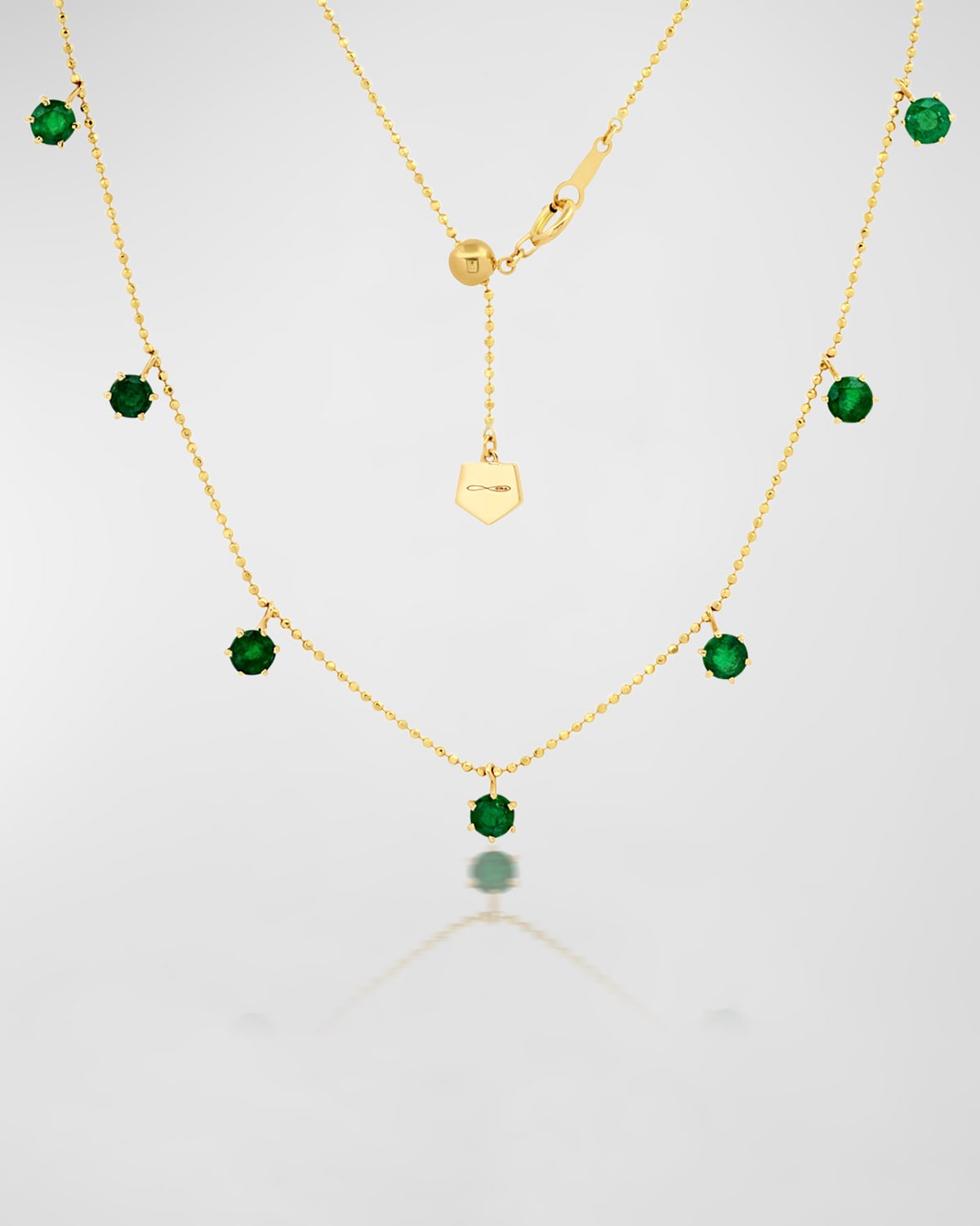 Graziela Gems 18K Yellow Gold Emerald Floating Necklace