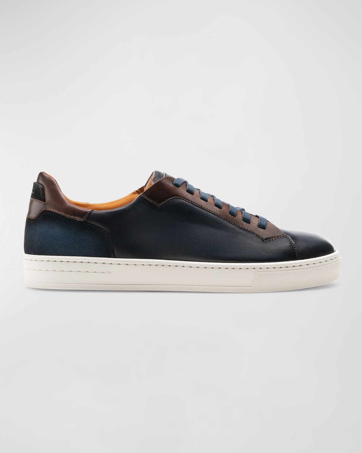 Men's Amadeo Burnished Leather Low-Top Sneakers