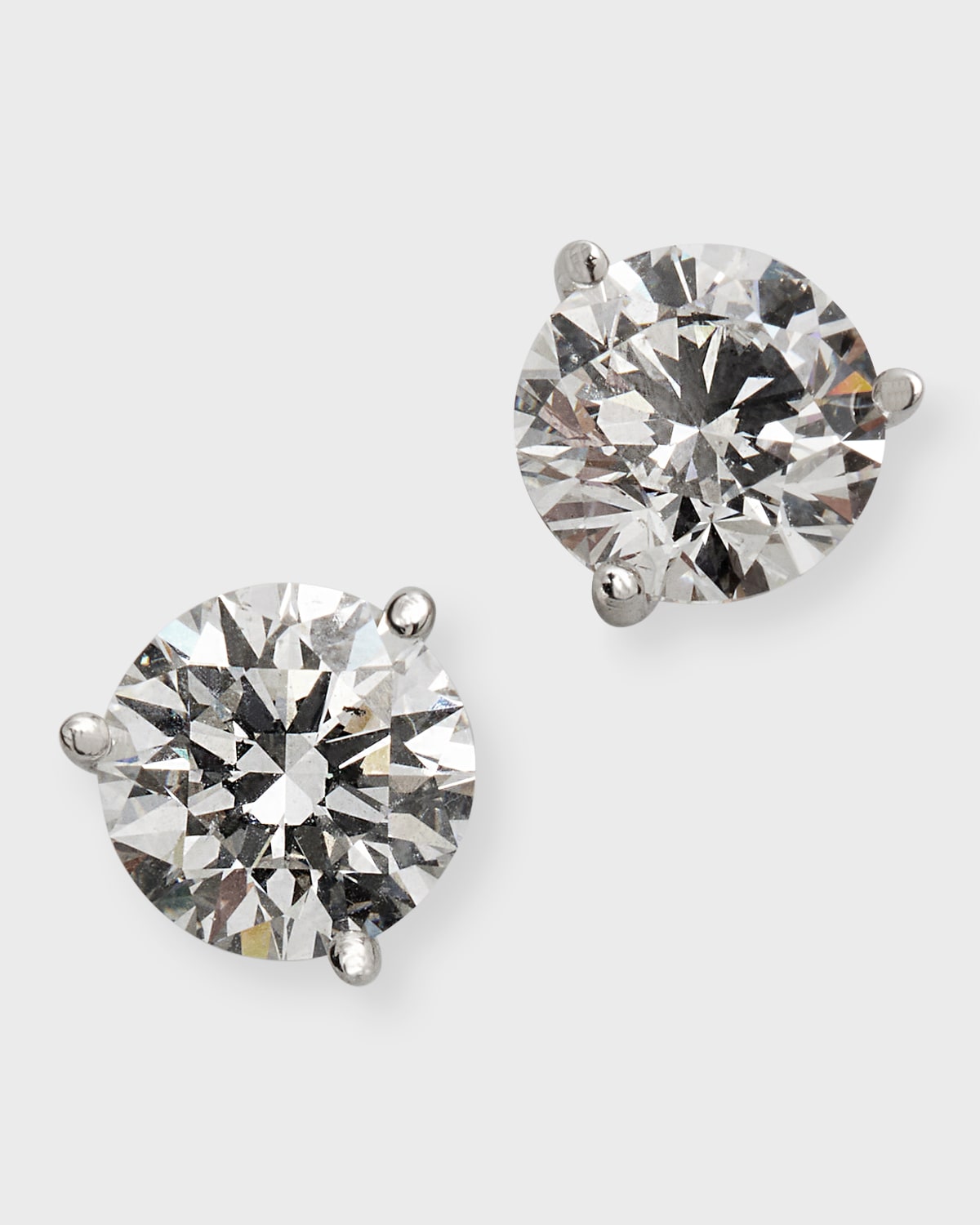 Platinum Diamond Martini Stud Earrings, 4.01tcw