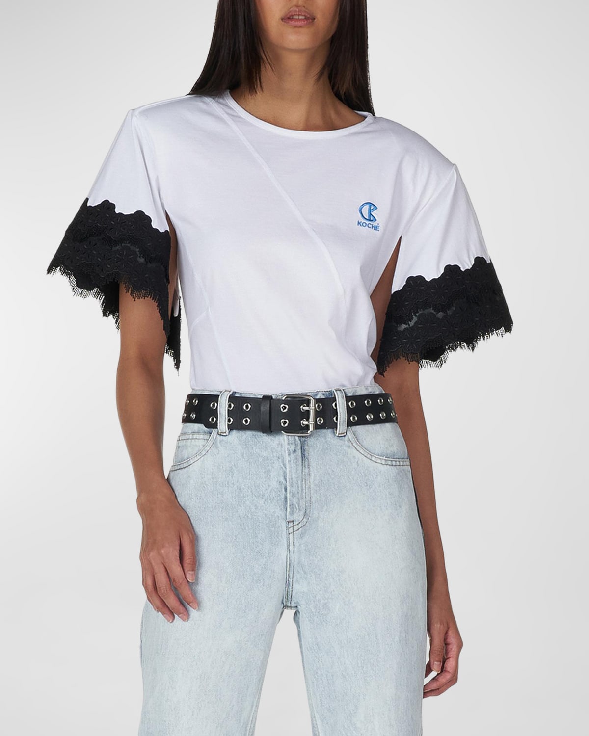 Short Sleeve Lace-Trim T-Shirt
