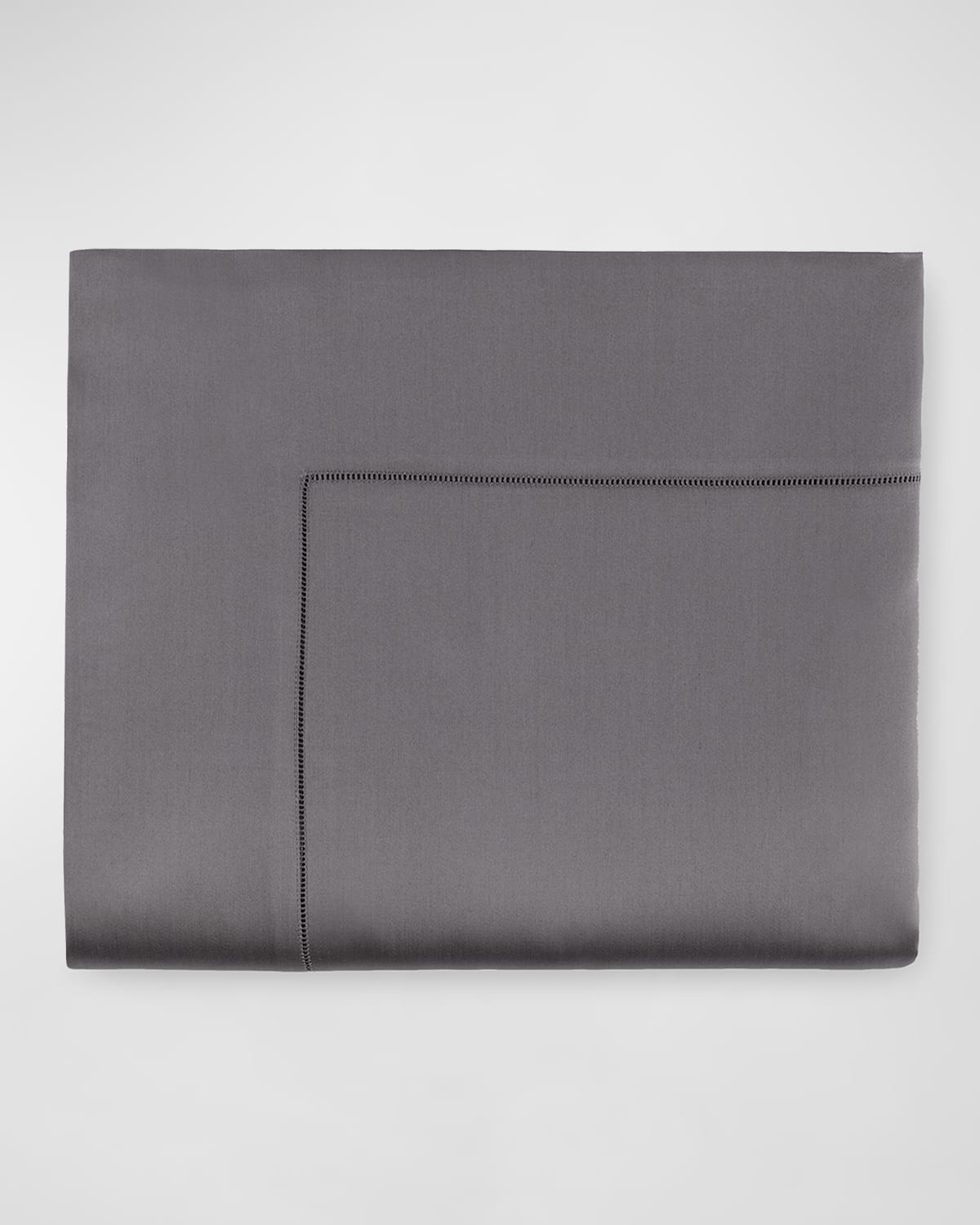 Sferra Giotto Sateen Queen Flat Sheet In Titanium