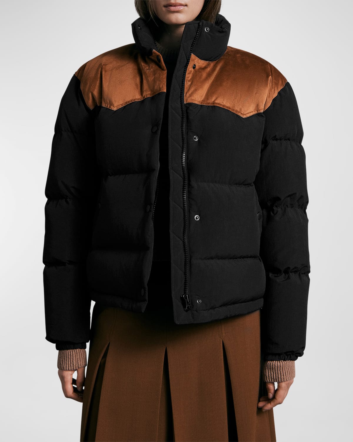 Rag & Bone Cal Nylon Puffer Coat In Black