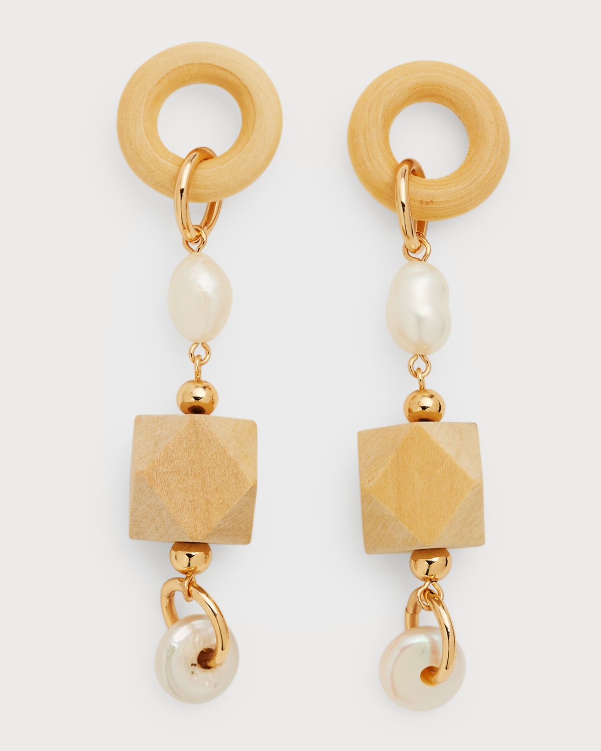 Dannijo Thistle Pearl & Wood Dangle Earrings
