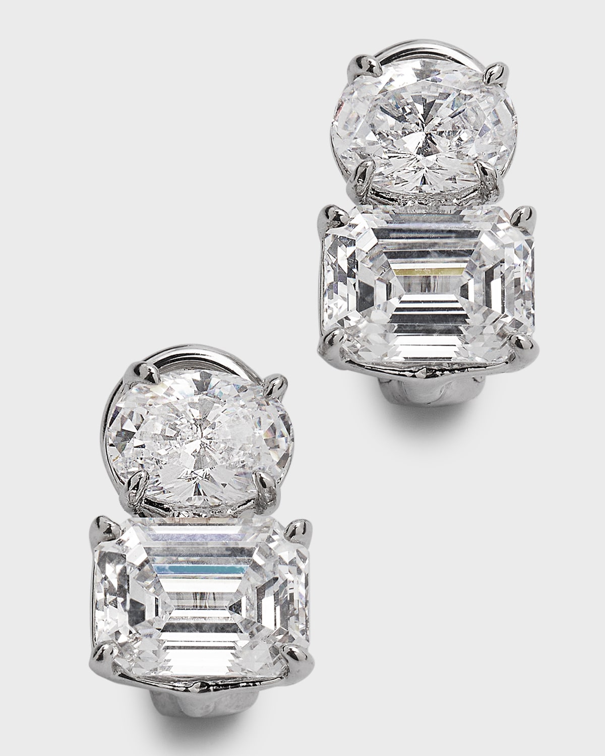 Fantasia by DeSerio Oval and Emerald-Cut Cubic Zirconia Earrings