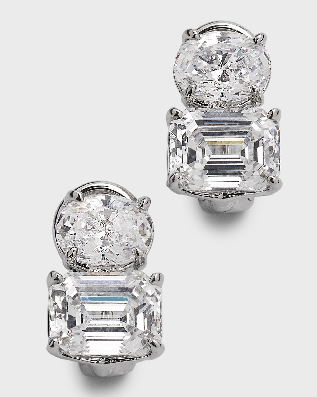 Fantasia By Deserio Oval And Emerald-cut Cubic Zirconia Earrings