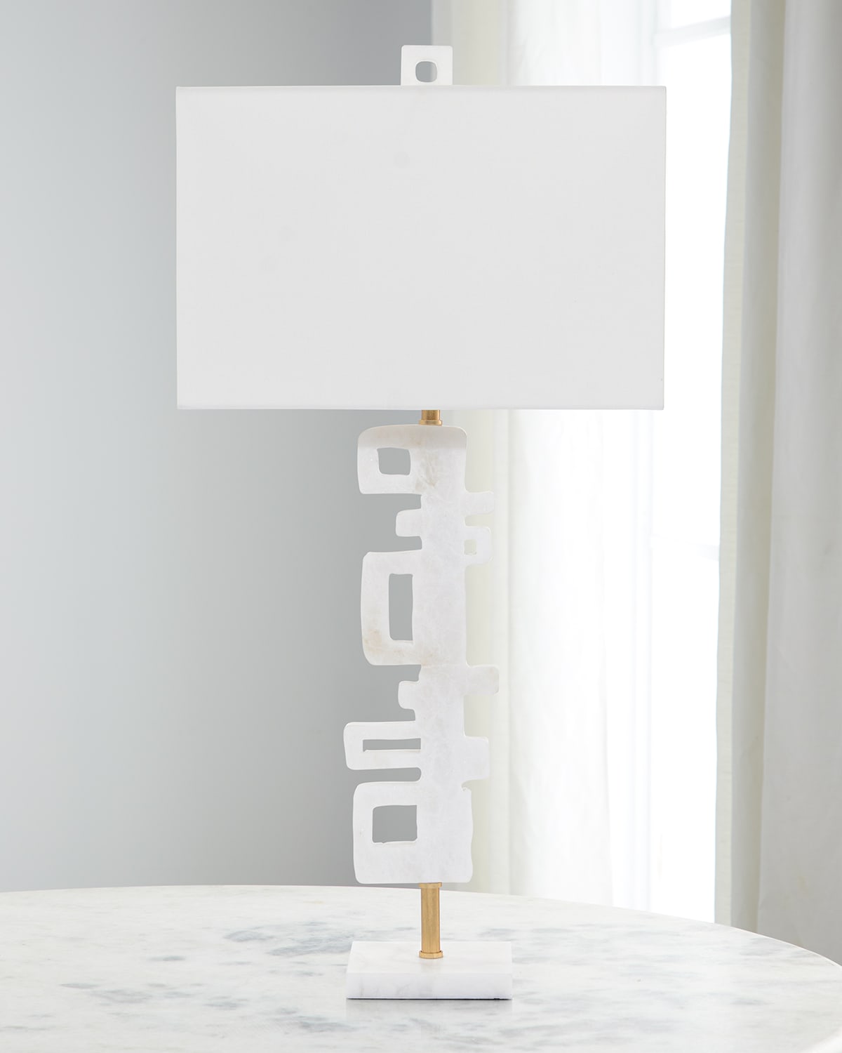 Abstract Antiqued Gold Leaf Table Lamp