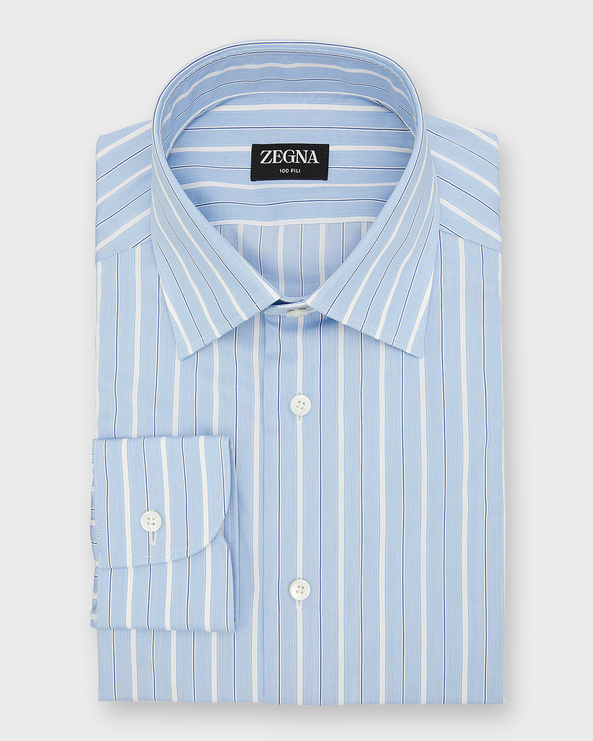 Men's 100 Fili Cotton Stripe Dress Shirt