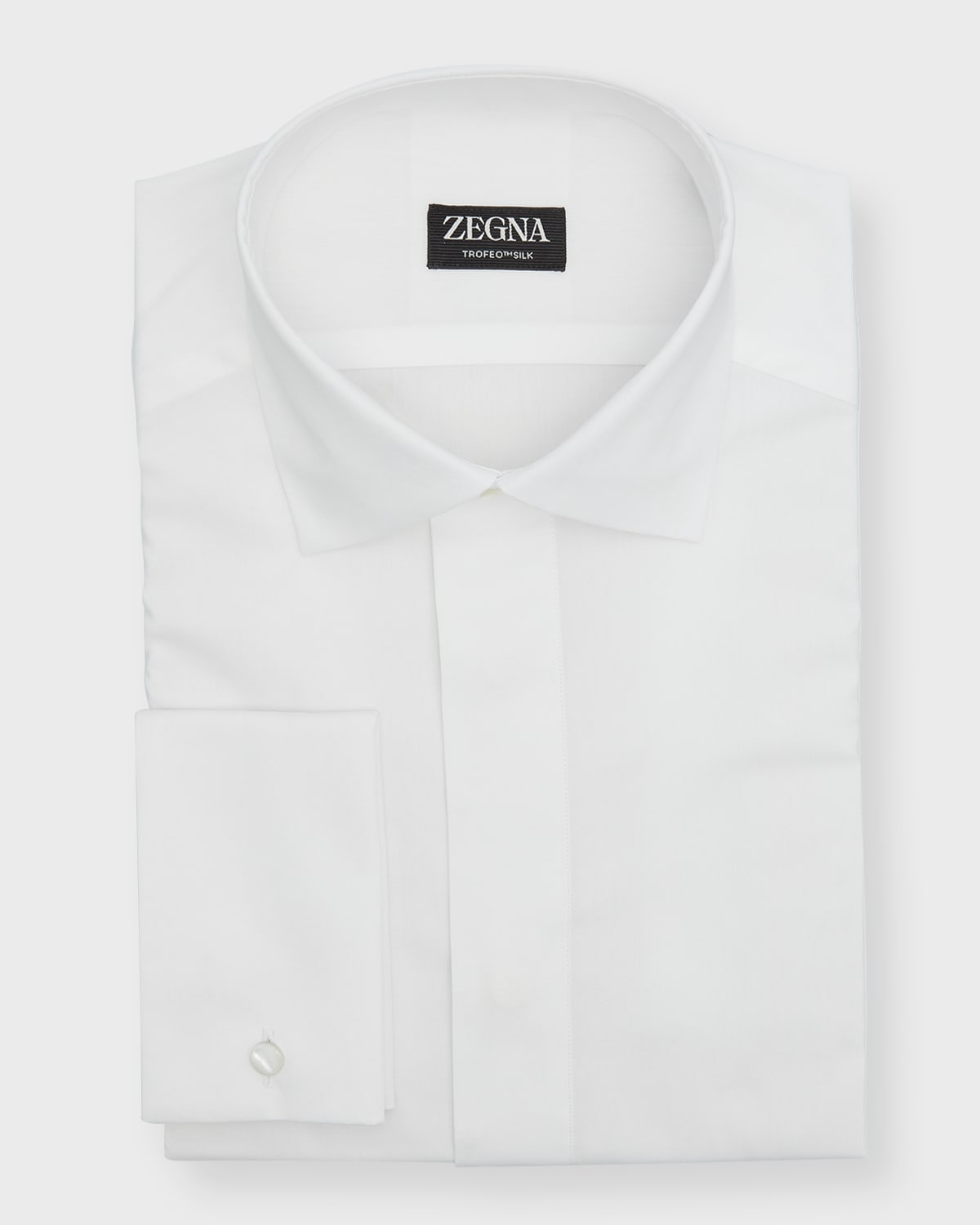 Men's Cotton-Silk Covered Placket Dress Shirt