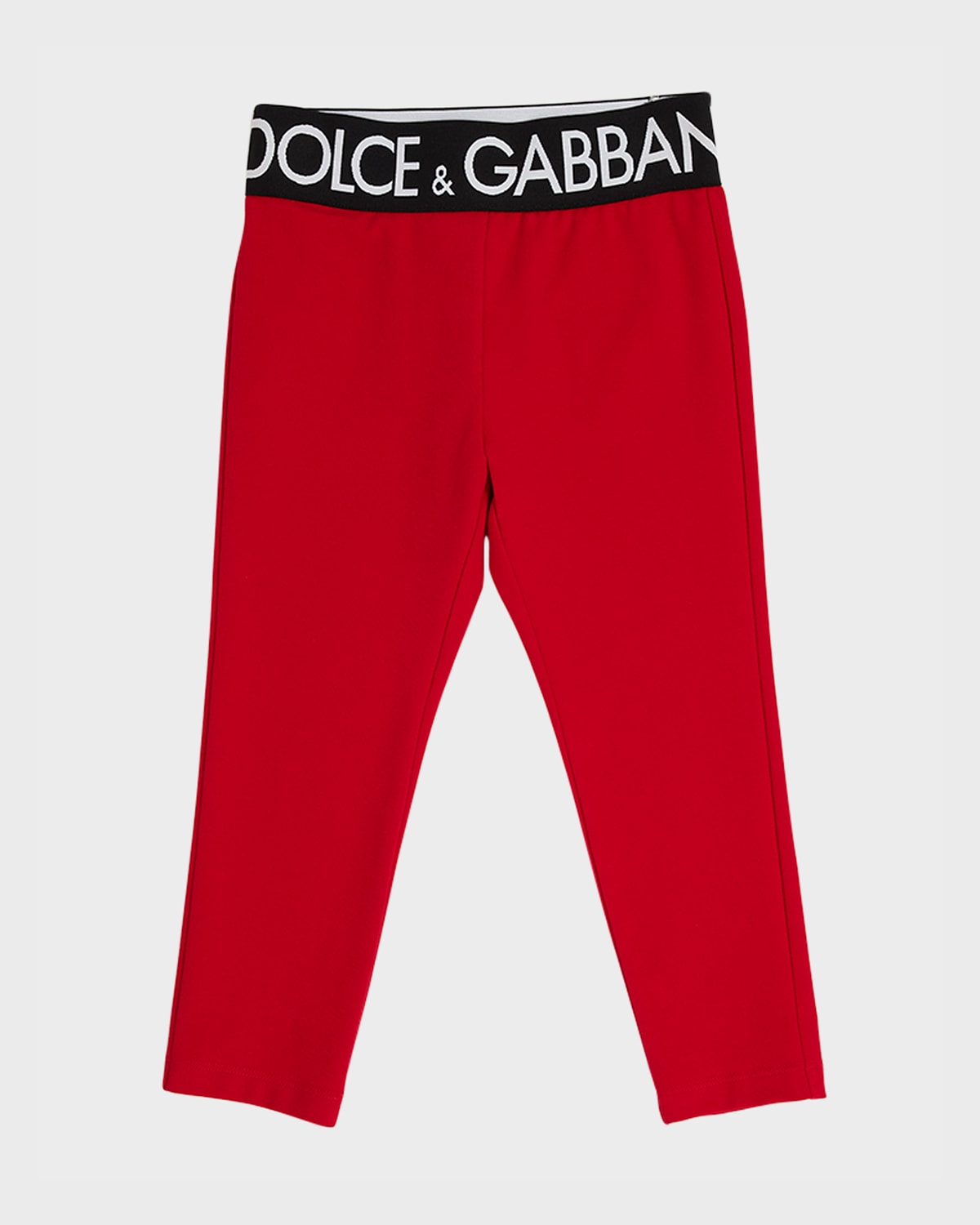 Dolce & Gabbana Junior Kids' Girl's Logo-tape Waistband Leggings In Nail Red