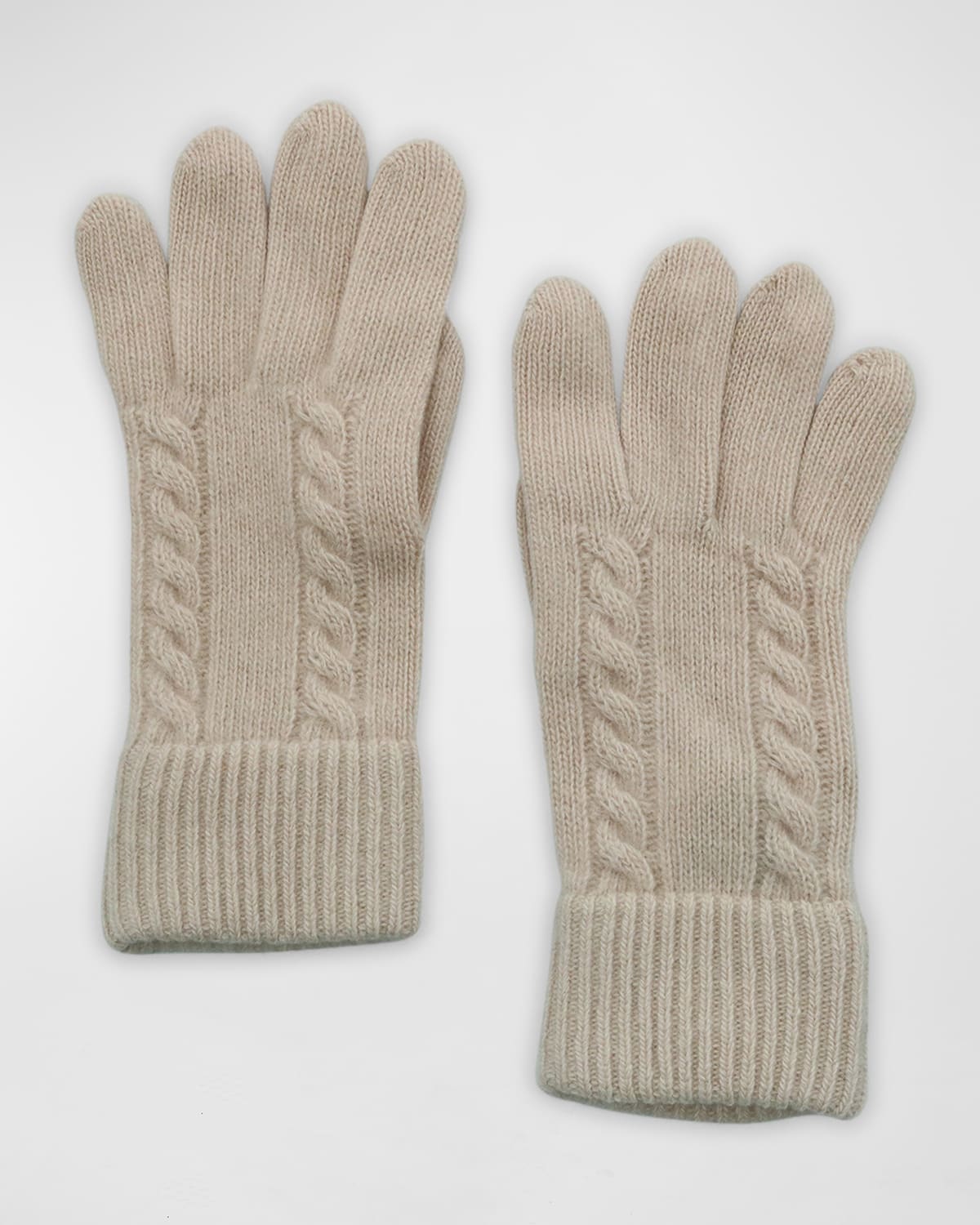 Portolano Cashmere Cable Knit Gloves In Soft Pink