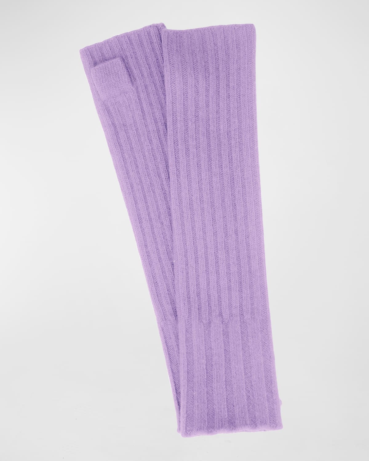 Portolano Long Ribbed Fingerless Cashmere Gloves In Orchid Mist