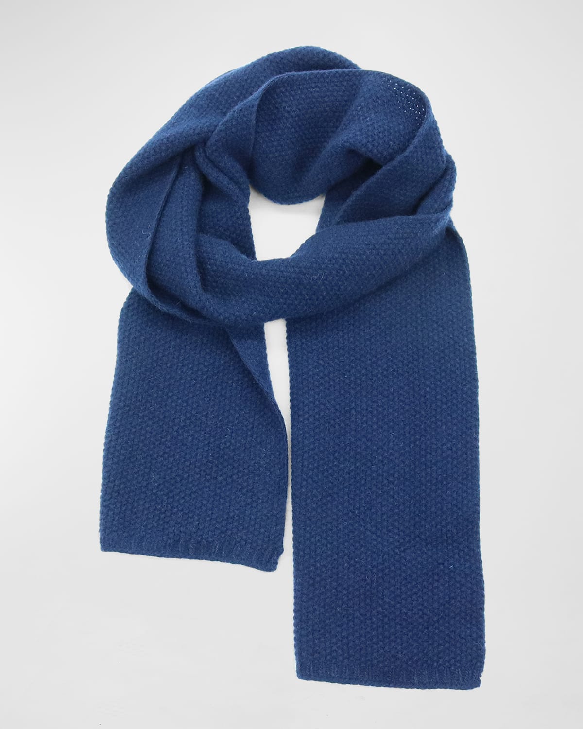 Portolano Cashmere Stitched Scarf In Classic Navy