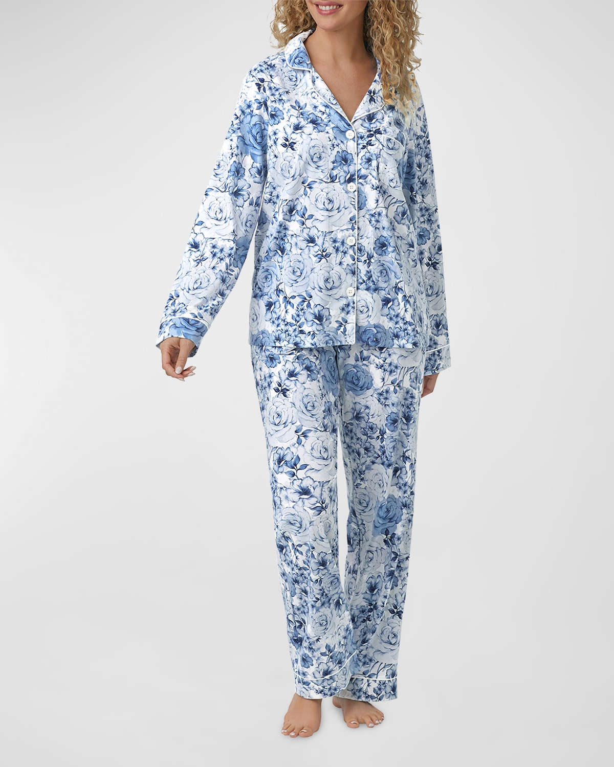 Shop Bedhead Pajamas Printed Organic Cotton Pajama Set In Eternal Blooms