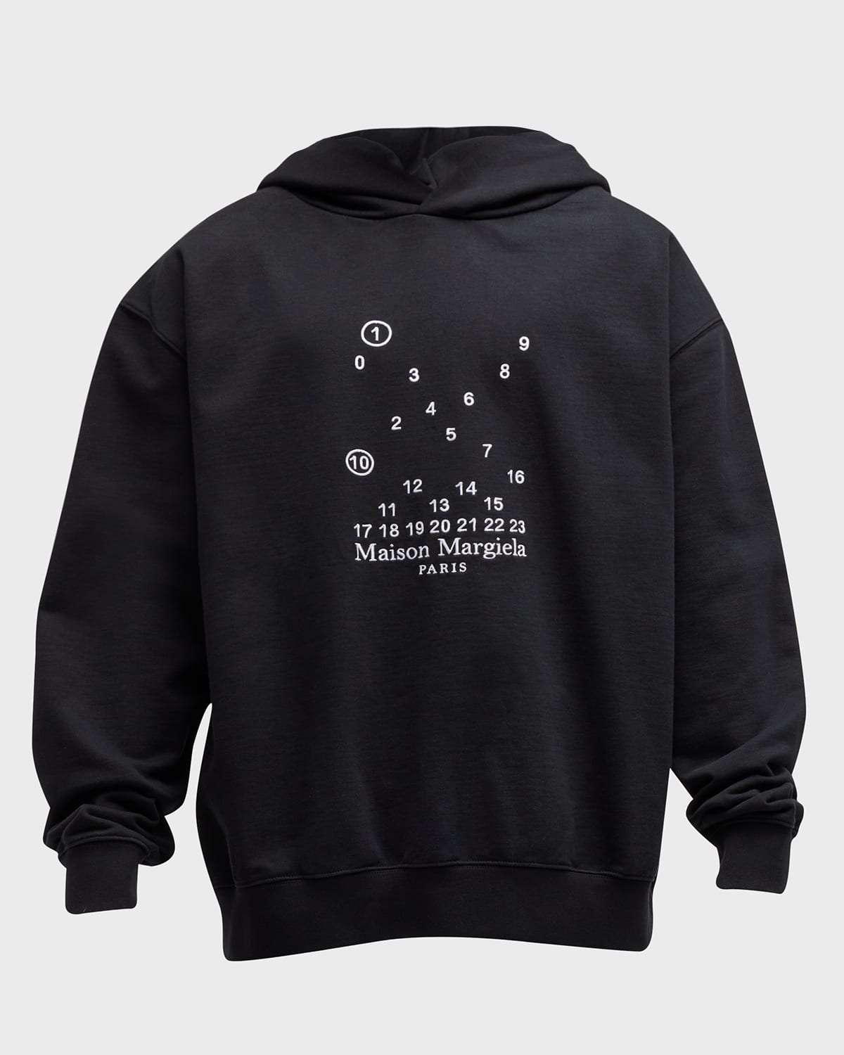 Shop Maison Margiela Men's Scattered Logo Hoodie In Black