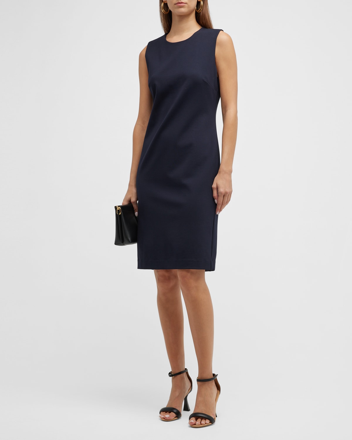 Kobi Halperin Meridian Twill Sheath Dress In Navy