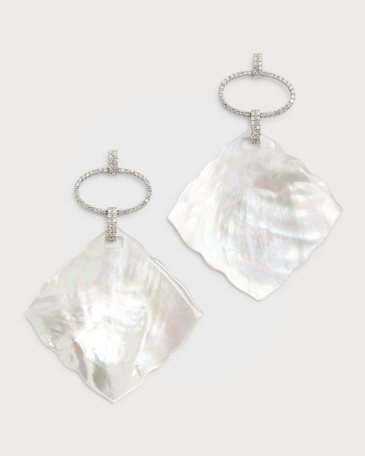 Piranesi 18K White Gold Mother-of-Pearl and Diamond Drop Earrings