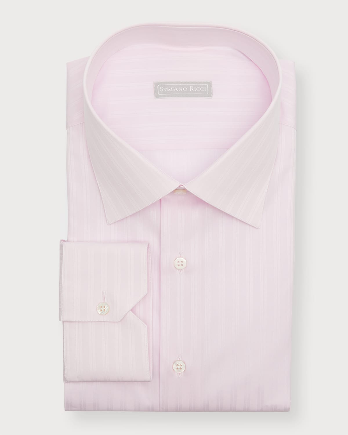 Stefano Ricci Men's Tonal Stripe Cotton Dress Shirt In Light Pink