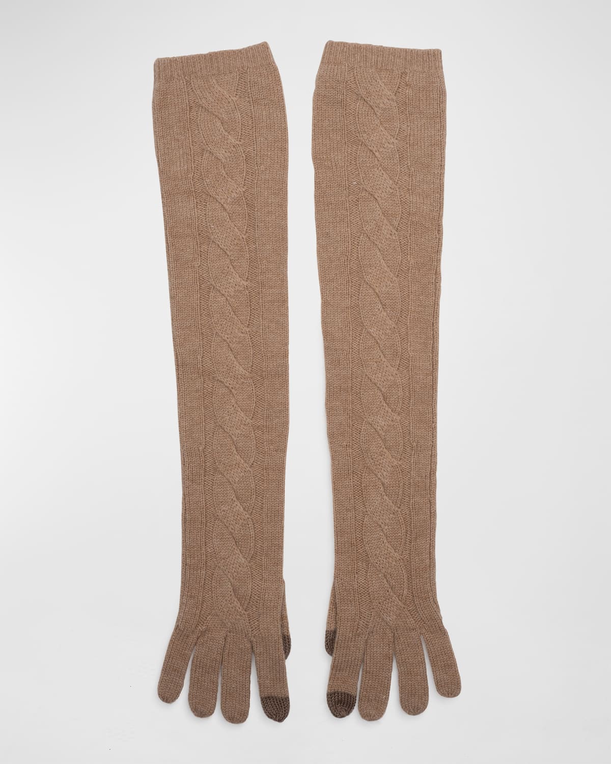 Shop Eugenia Kim Coraline Cable Knit Cashmere-blend Gloves In Camel