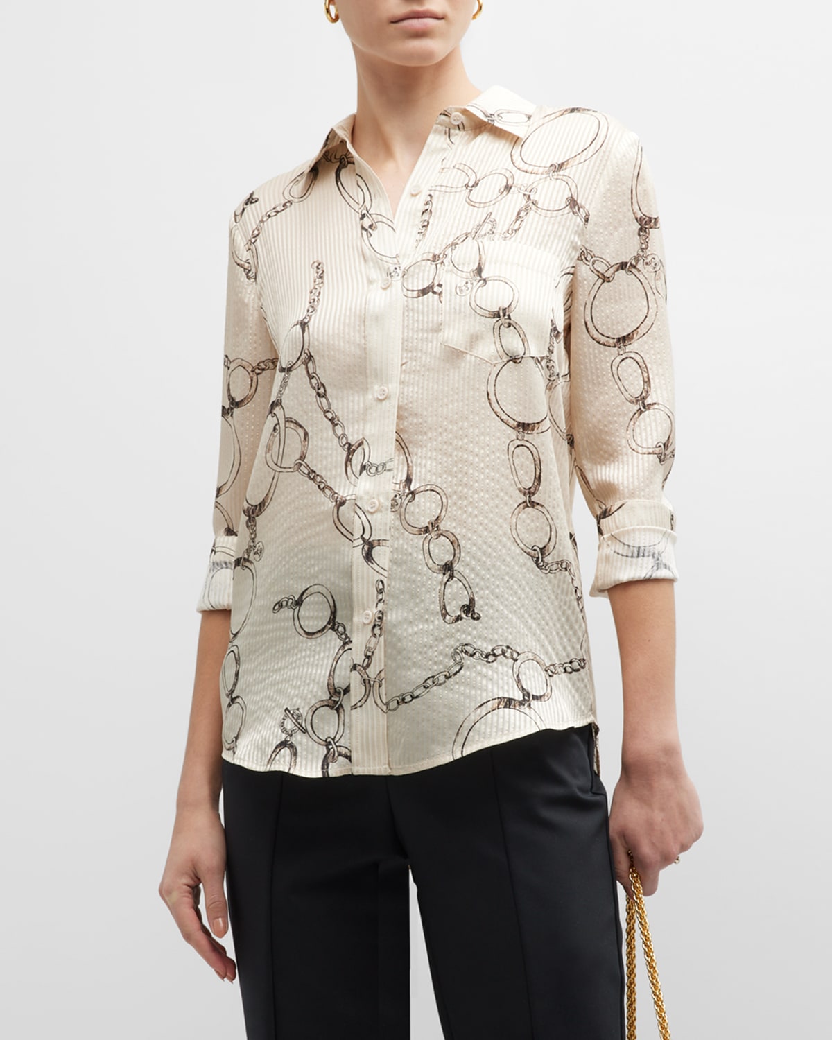 Le Superbe Link Up Ex Bf Button-Front Shirt