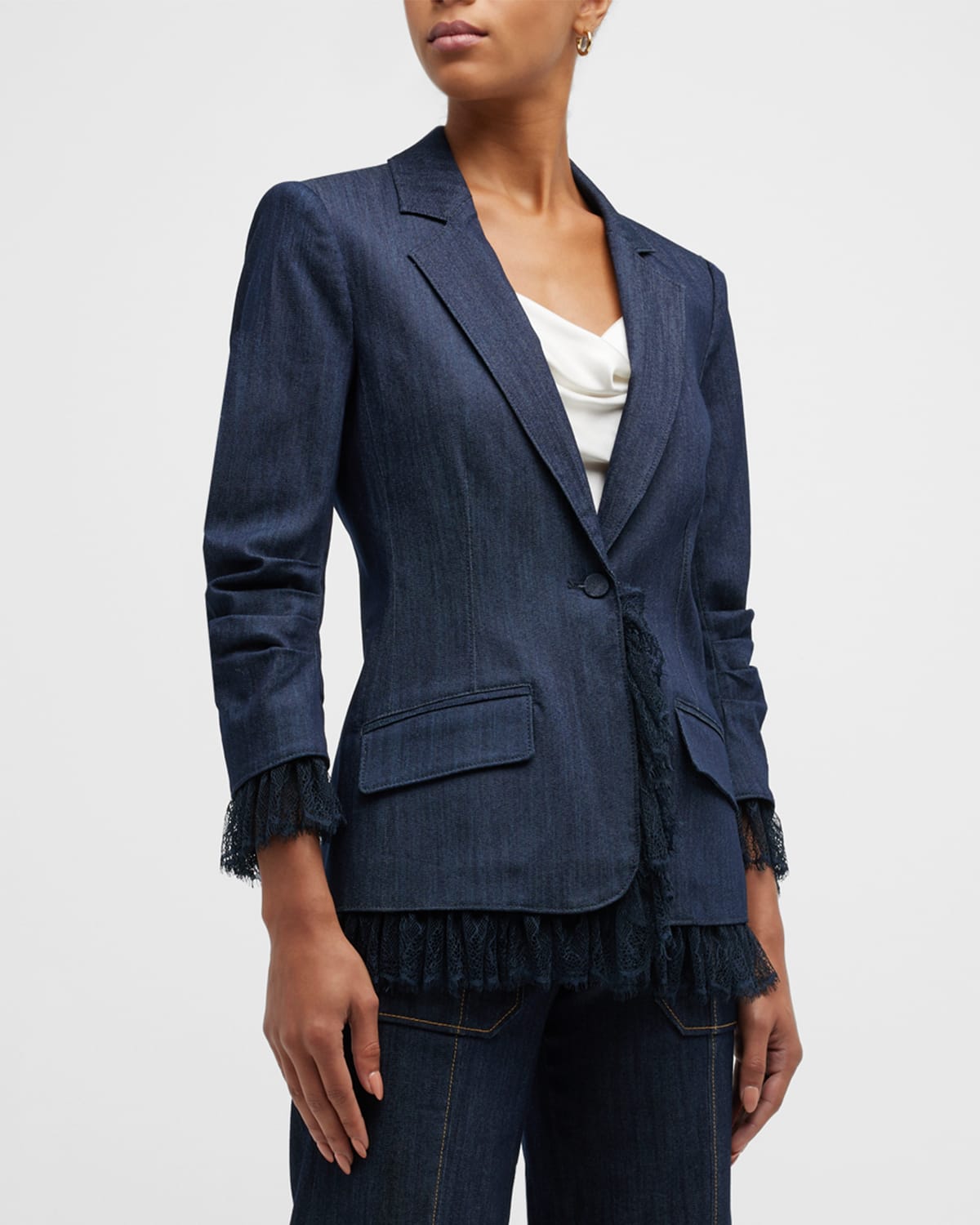 Cinq À Sept Cinq A Sept Le Petit Roxie Denim Jacket In Indigo