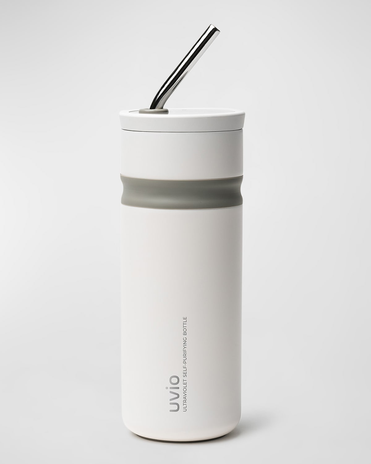 Ohom Self-purifying Straw Water Bottle In White
