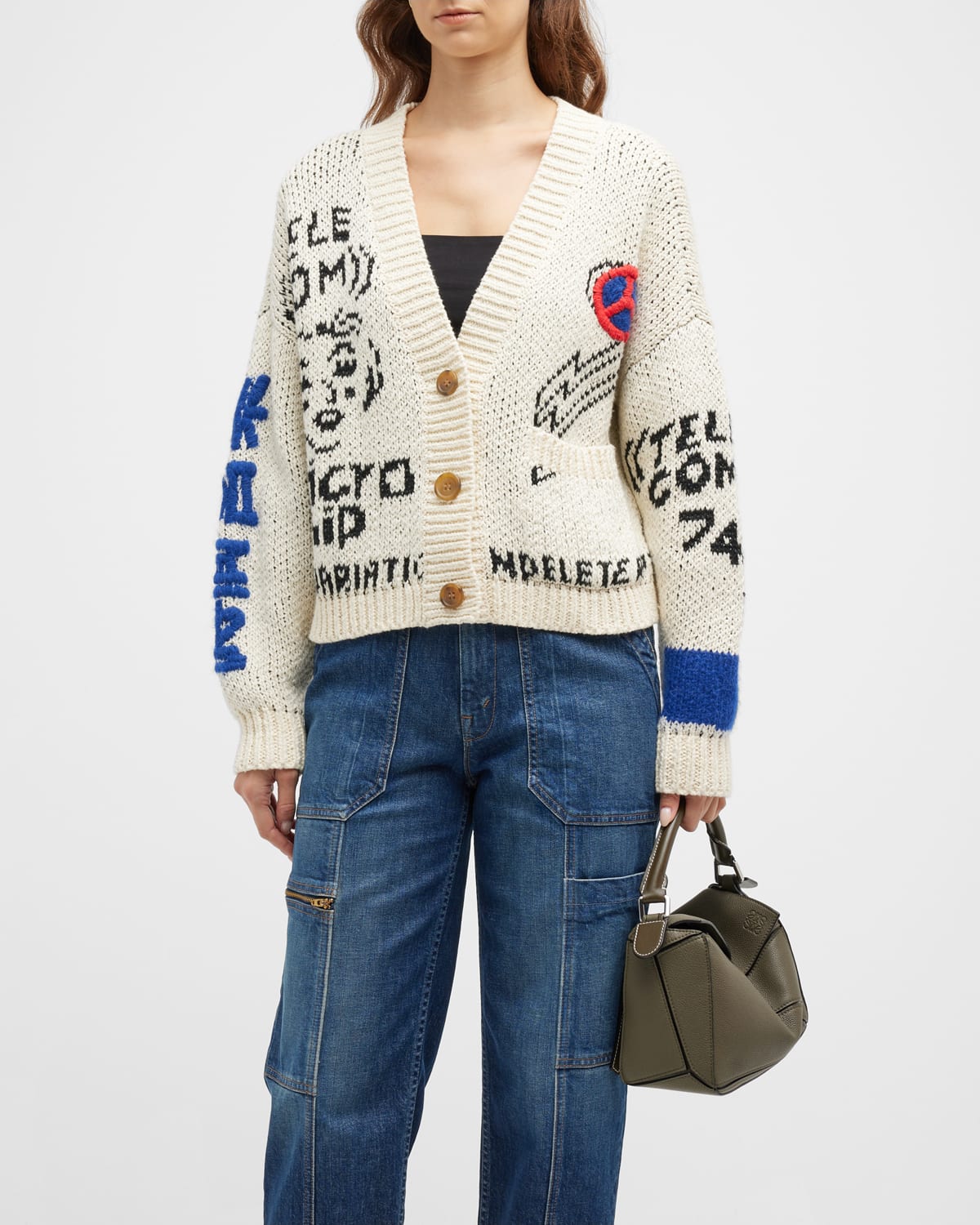 Mother The Patch Pocket Cardigan Microchip Sweater In Microchip